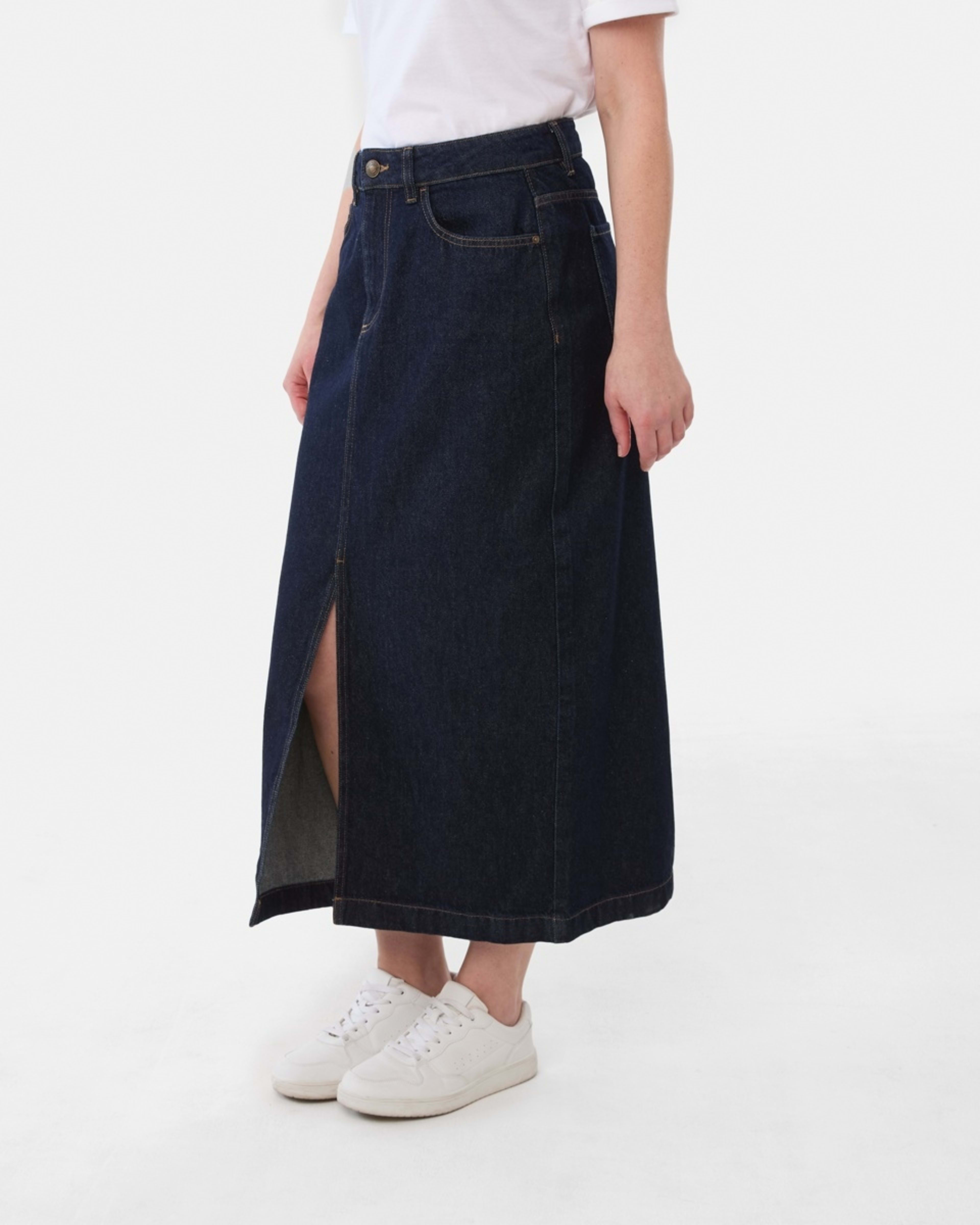 2 Denim Maxi Skirt INDIGO WASH, 2 of 5