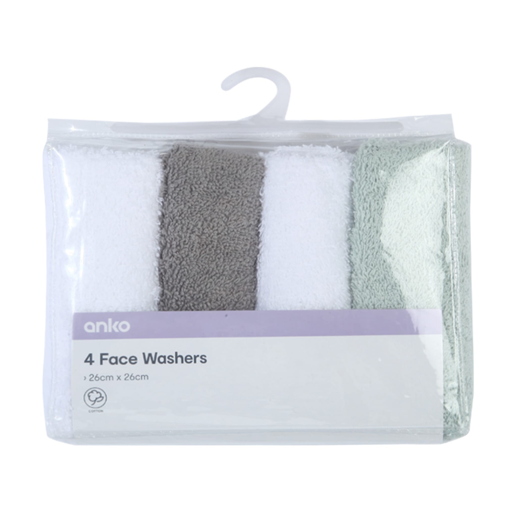 4 Pack Face Washers Kmart
