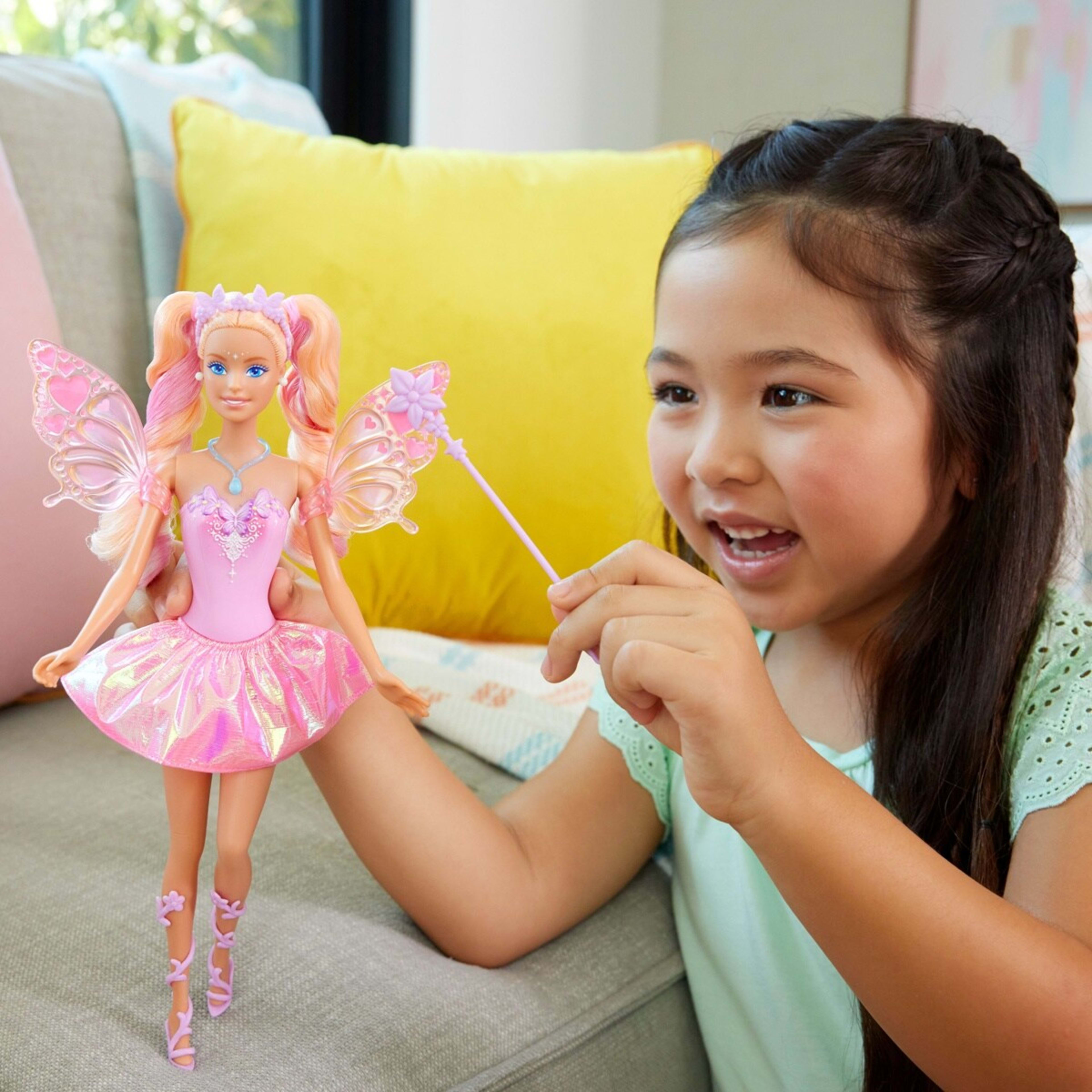 6 Barbie Fantasy Fairy Doll with Color Change Wings, 6 of 7