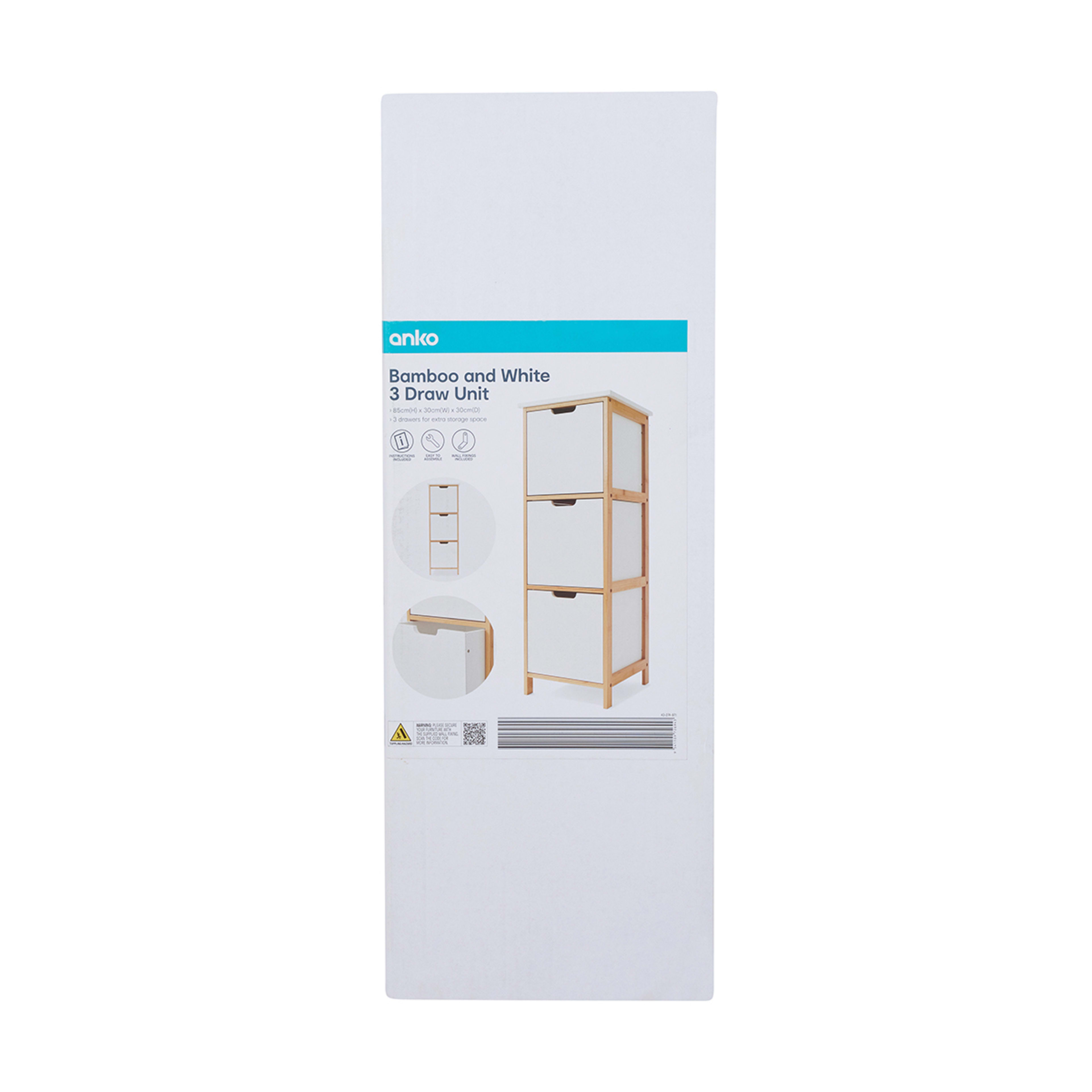 10 Bamboo and White 3 Draw Unit, 10 of 10