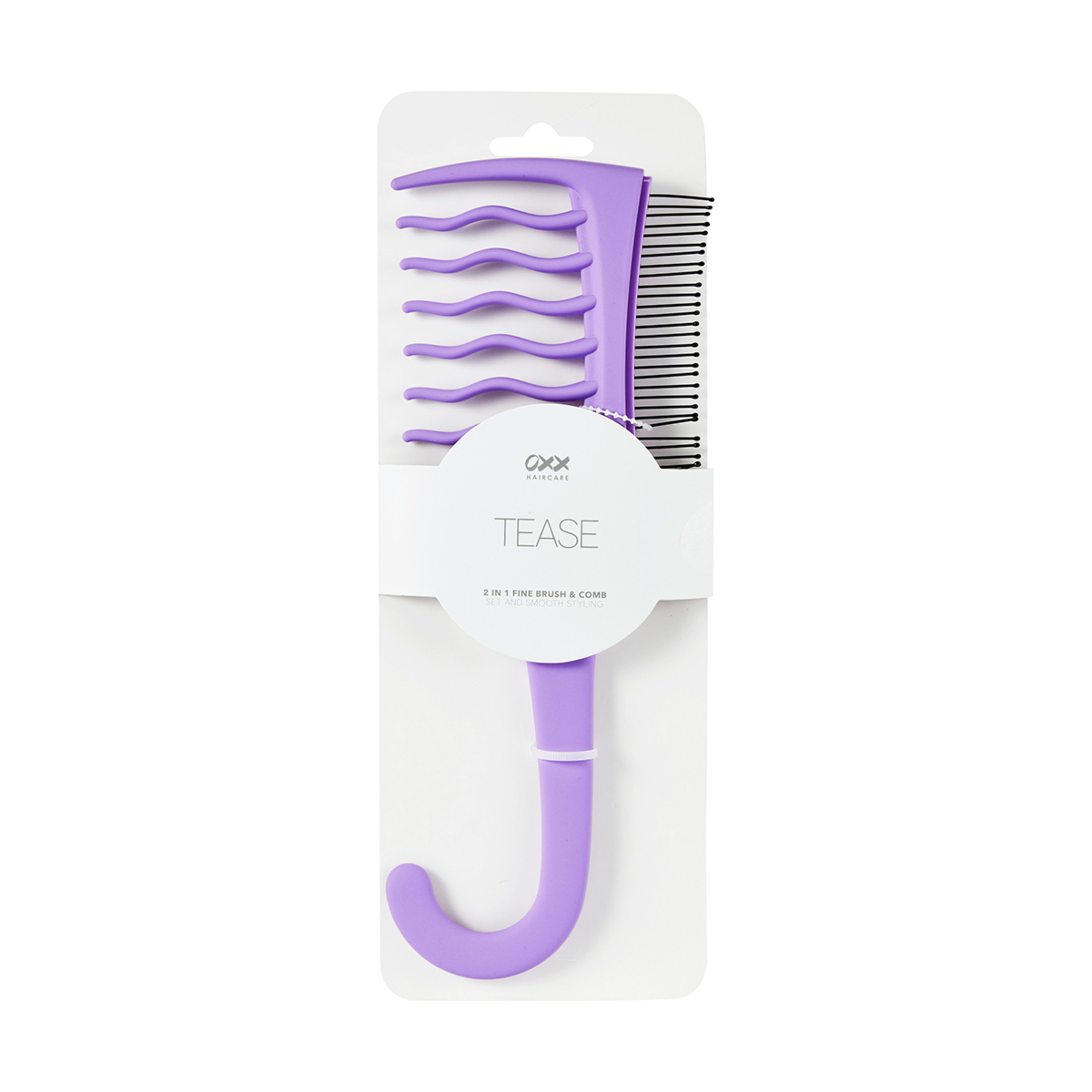 5 OXX Haircare Tease 2-in-1 Fine Brush and Comb - Purple, 5 of 5