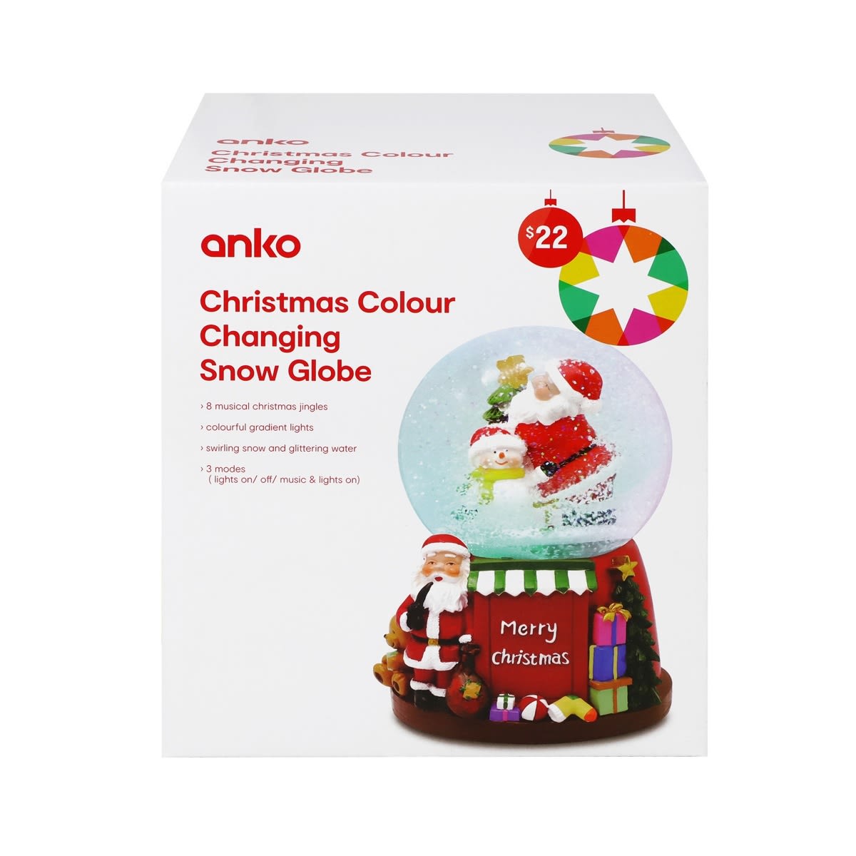 Christmas Colour Changing Snow Globe Kmart