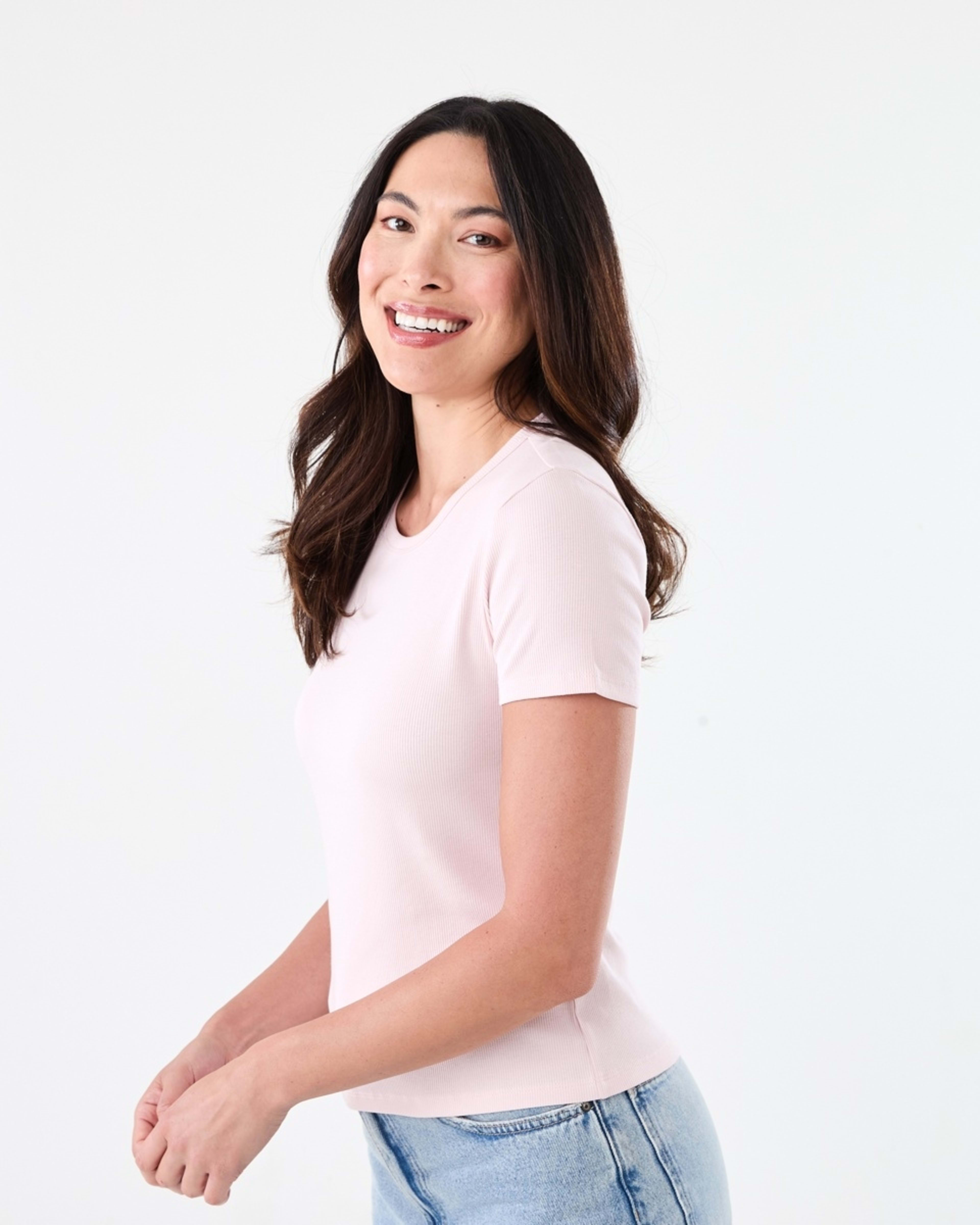 2 Short Sleeve Rib Crew Neck T-shirt SOFT BLOSSOM, 2 of 5