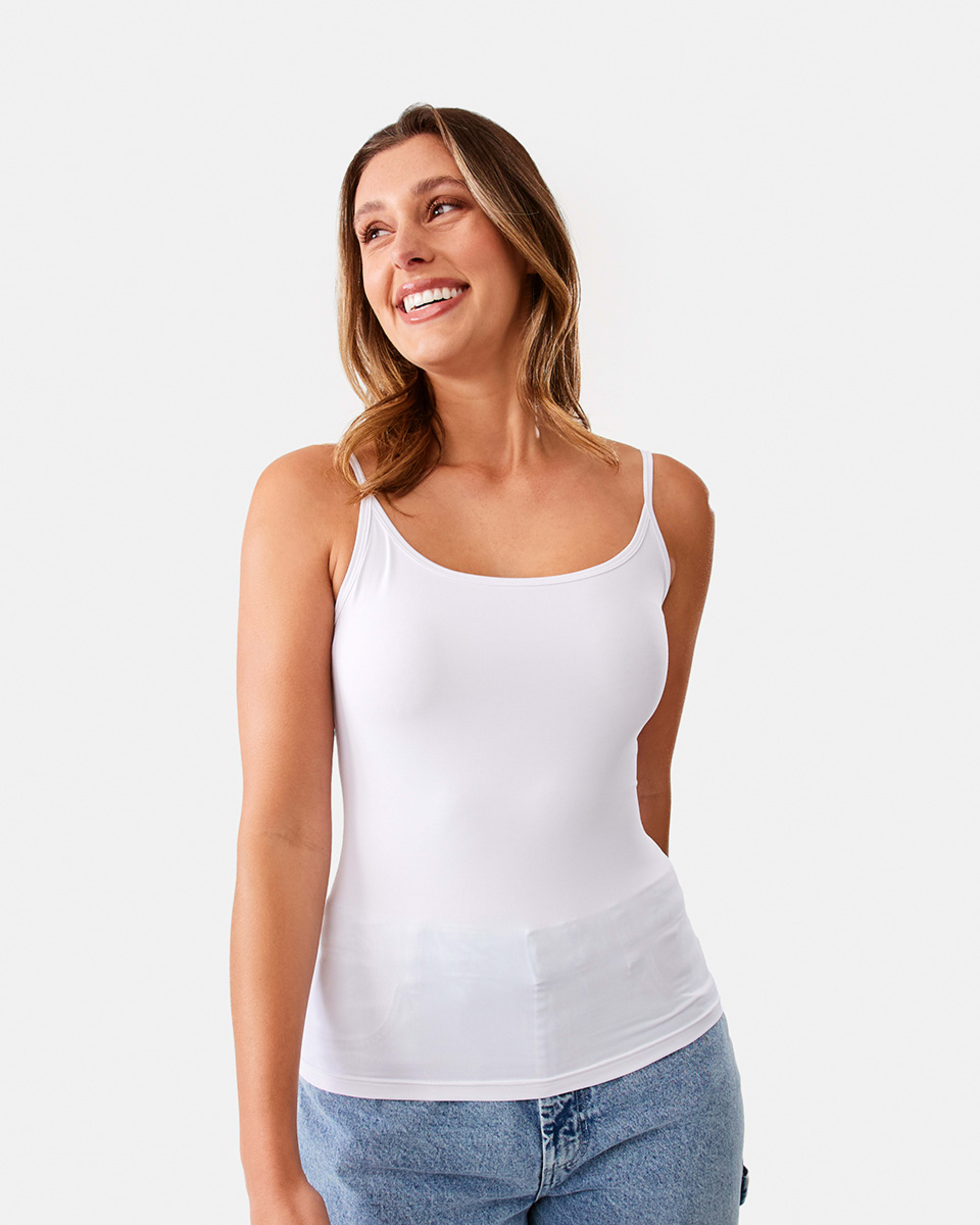 2 Sleeveless Luxe Cami White, 2 of 7