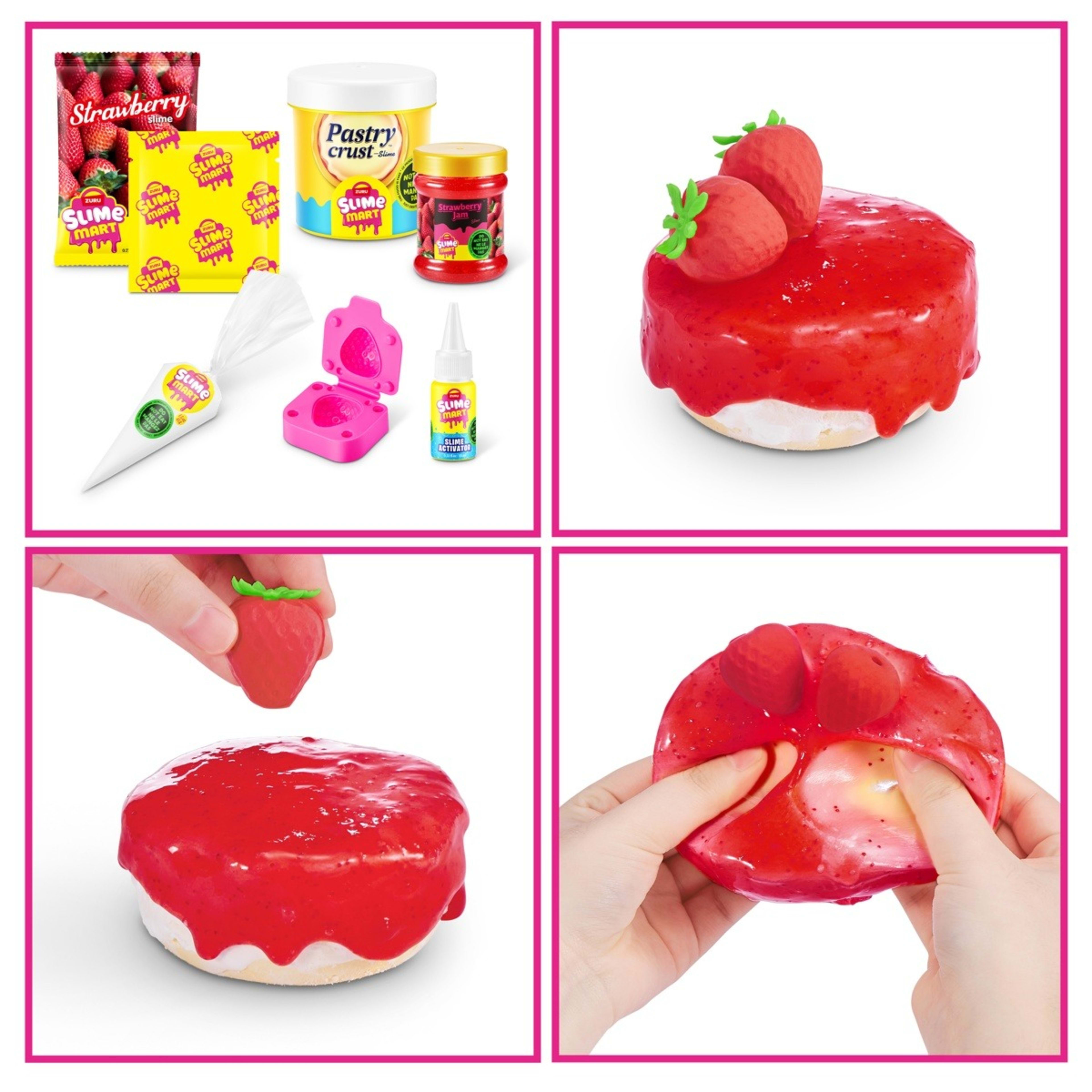 7 12 Piece Zuru Slime Mart Strawberry Cheesecake Playset, 7 of 8