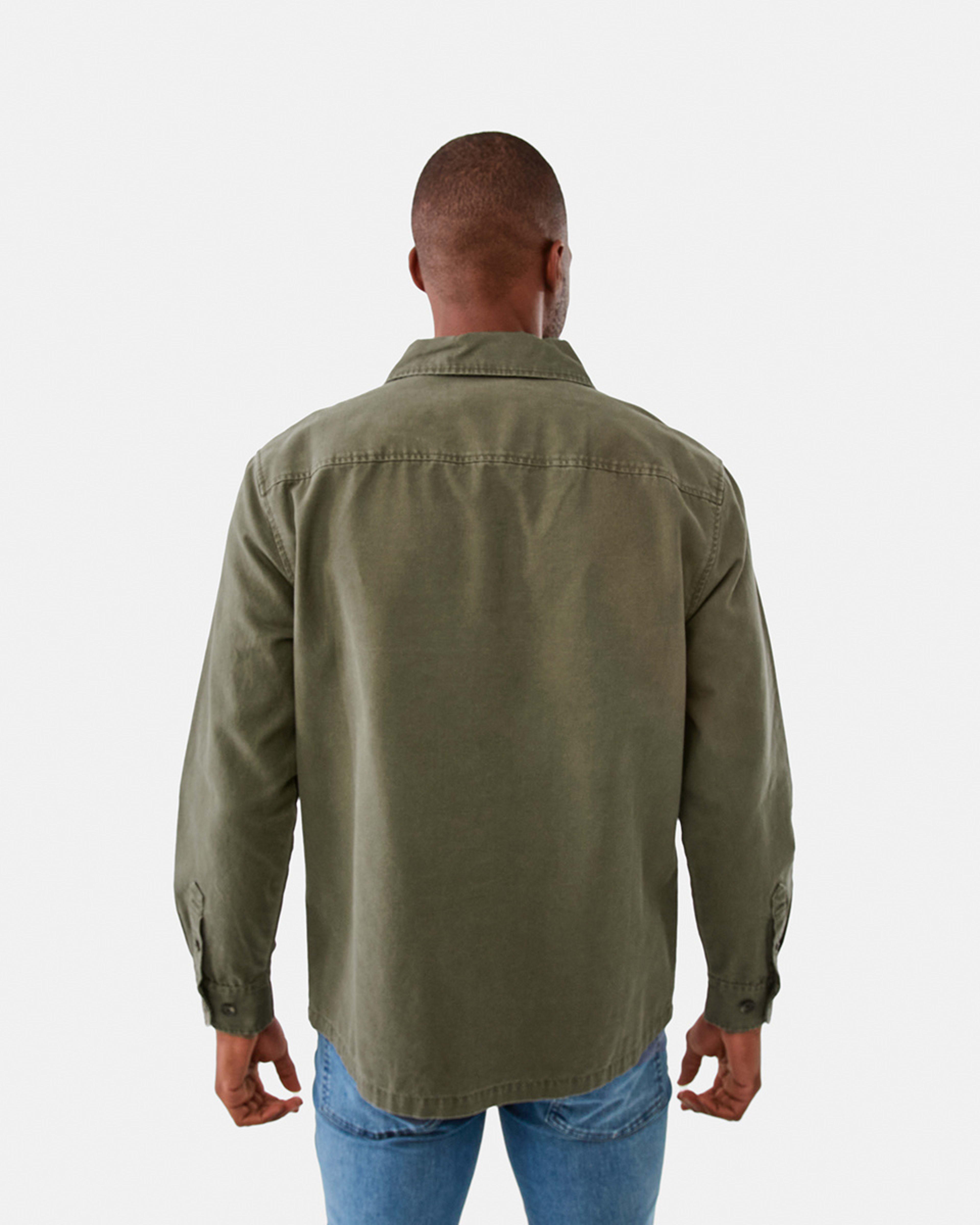 Long Sleeve Canvas Overshirt - Kmart