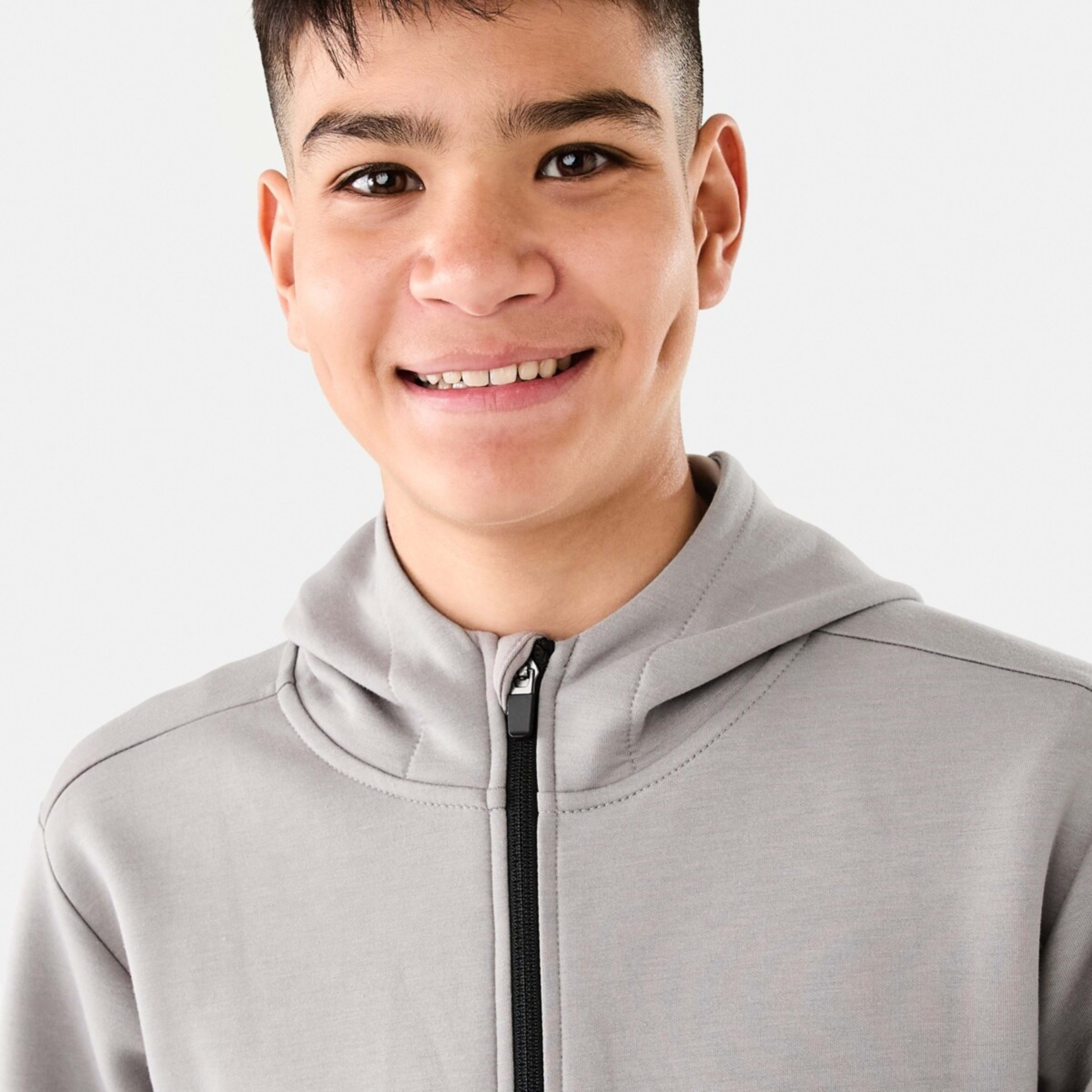4 Active Kids Zip Through Hoodie Wet Weather Grey, 4 of 10