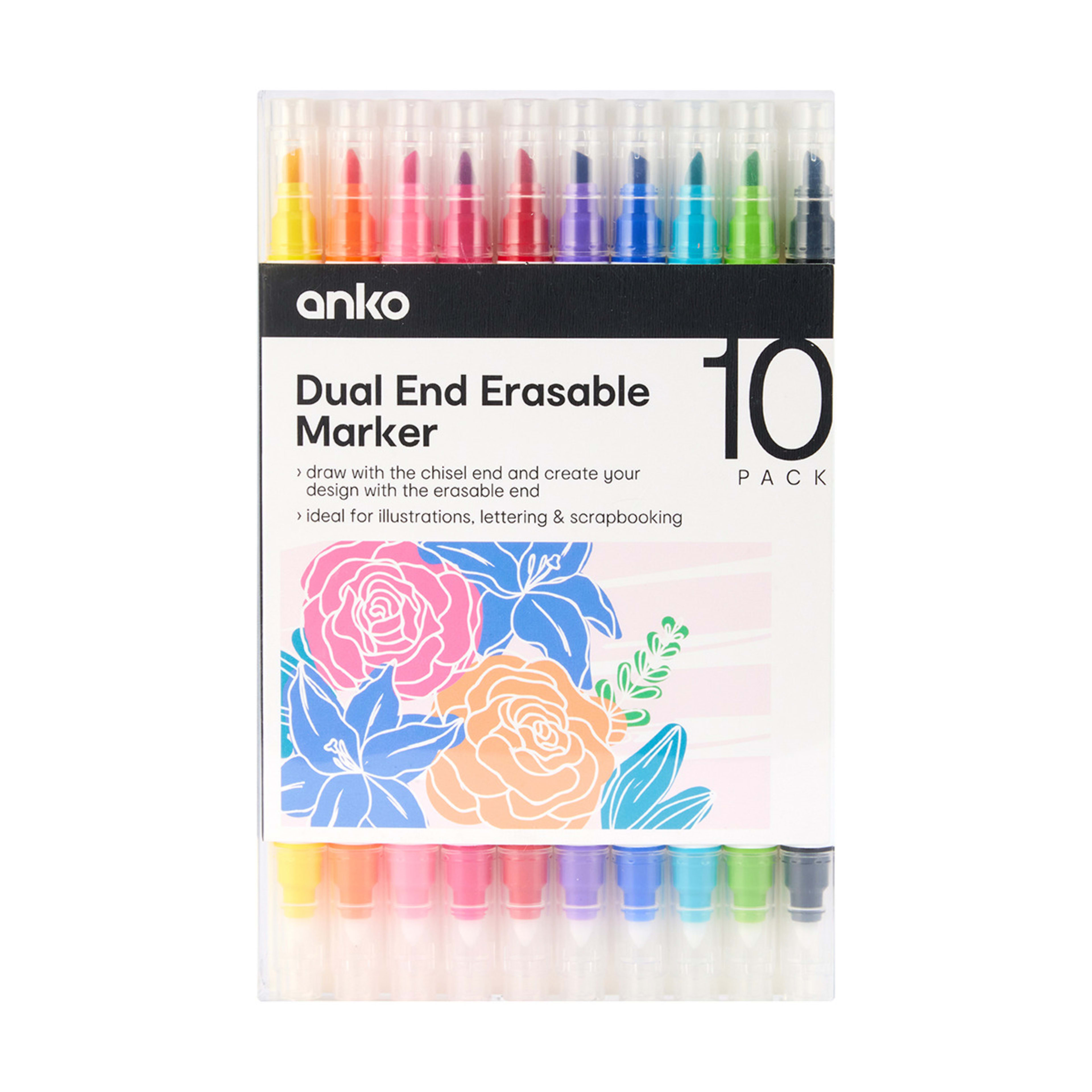 10 Pack Dual End Erasable Markers Kmart