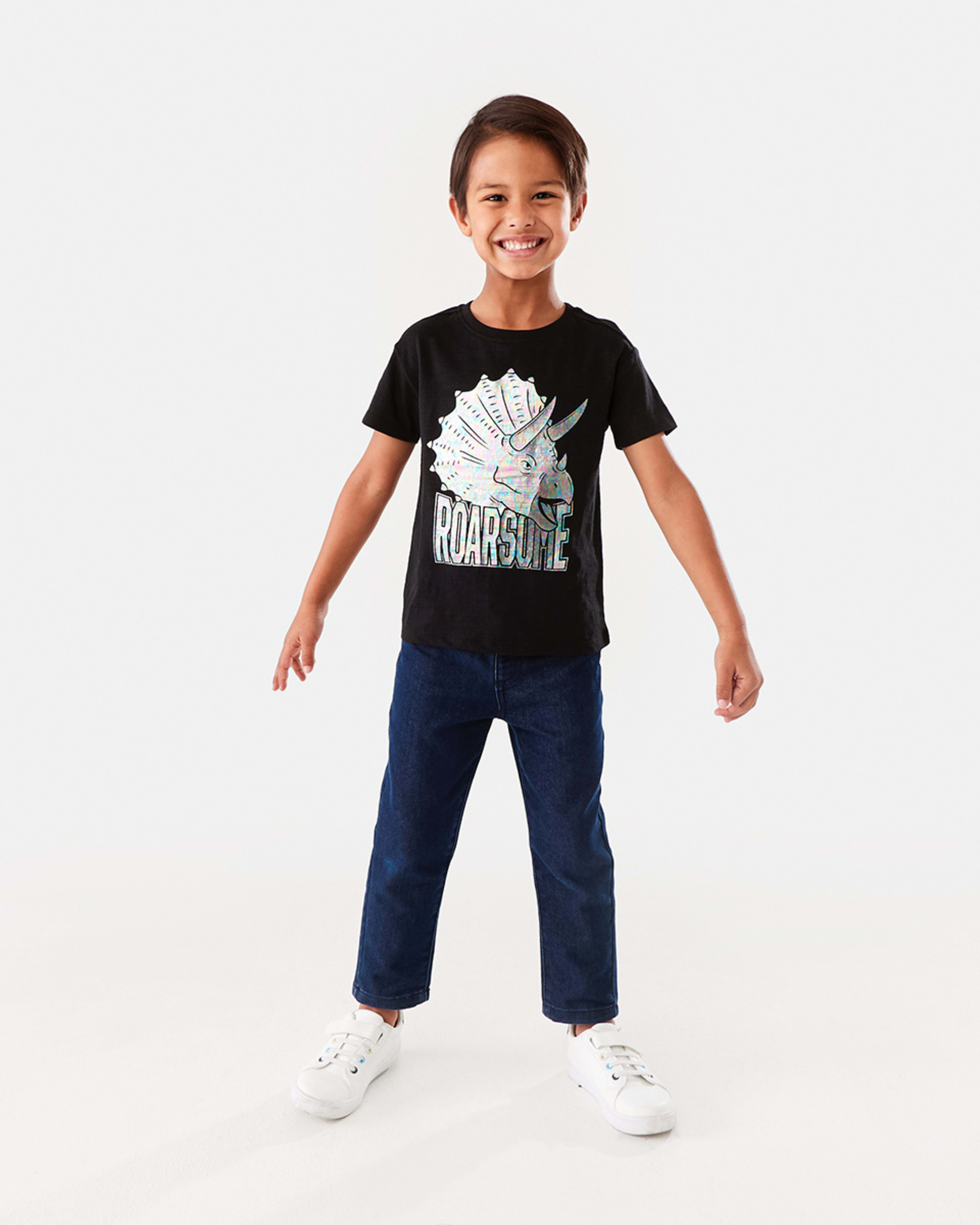 4 Foil Print T-shirt Black Dino, 4 of 7