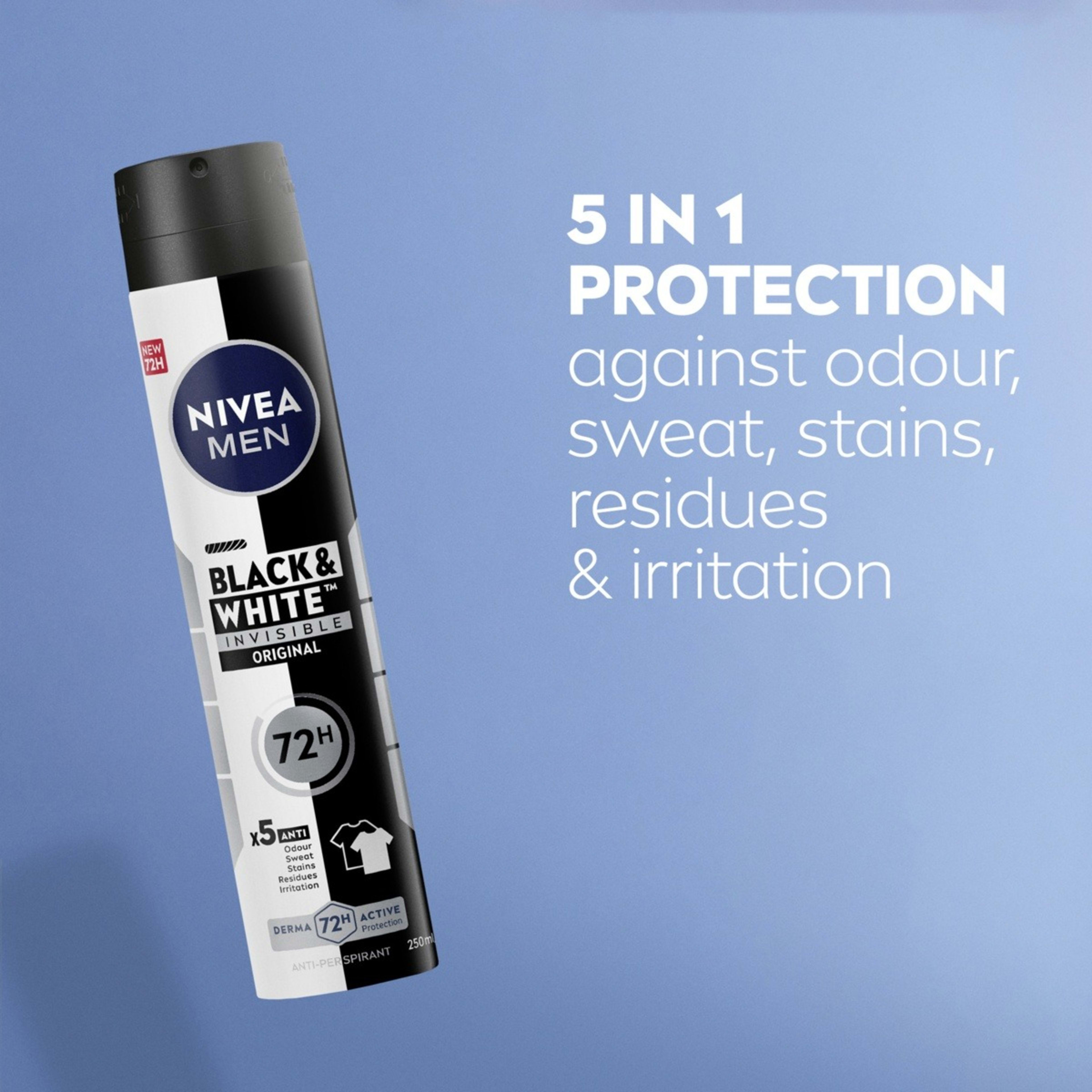 7 Nivea Men Black & White Invisible Original Anti-Perspirant Aerosol Deodorant 250ml, 7 of 7