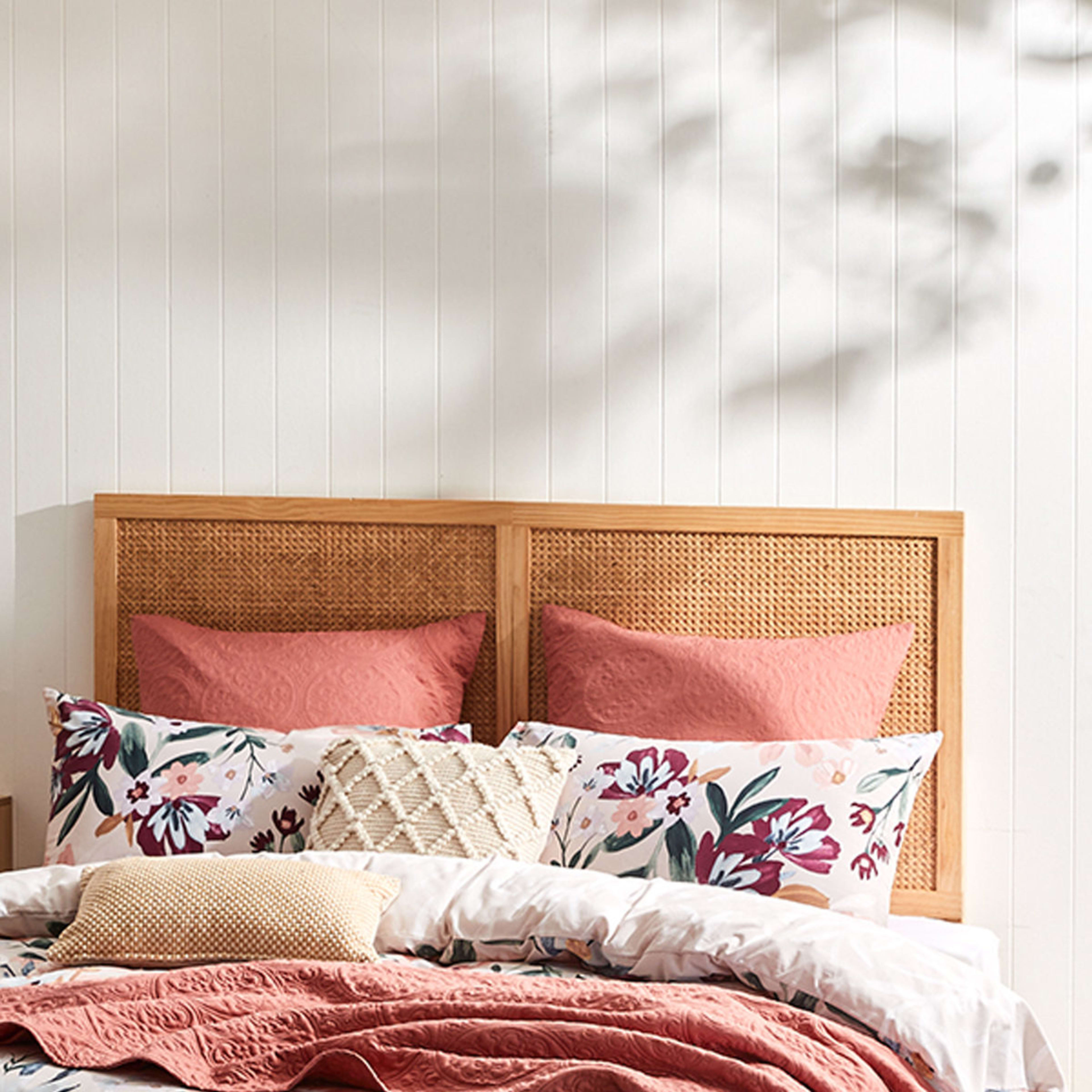 Queen Bed Rattan Bedhead Kmart