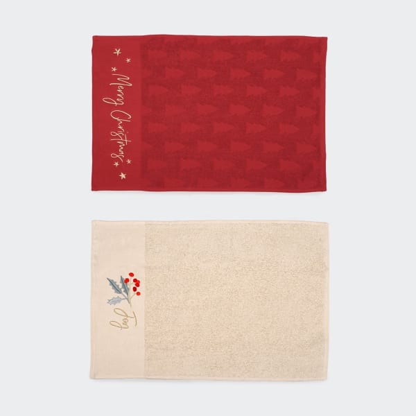 2 Pack Christmas Cotton Hand Towels - Kmart