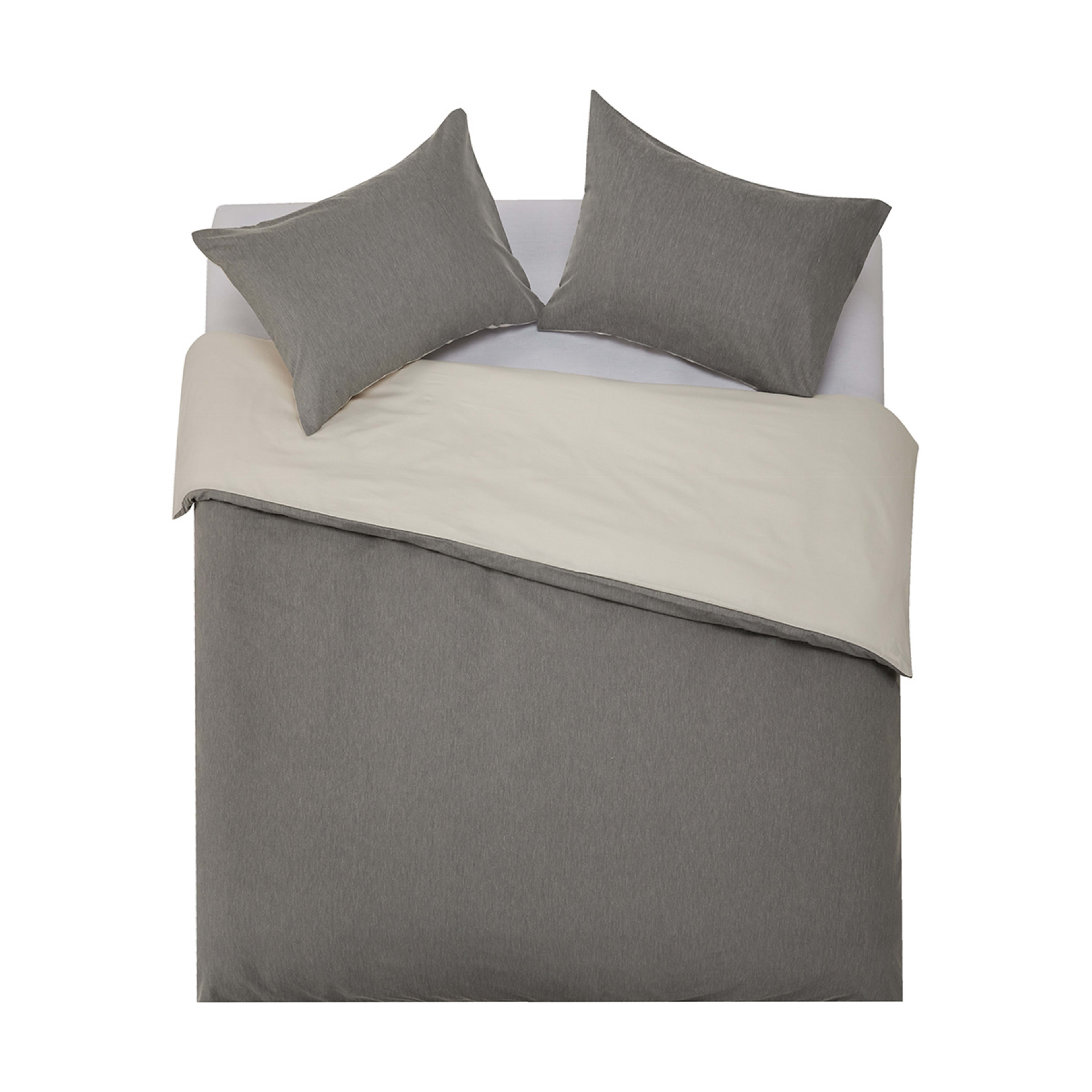 Billy Cotton Rich Reversible Quilt Cover Set Queen Bed, Grey Kmart NZ