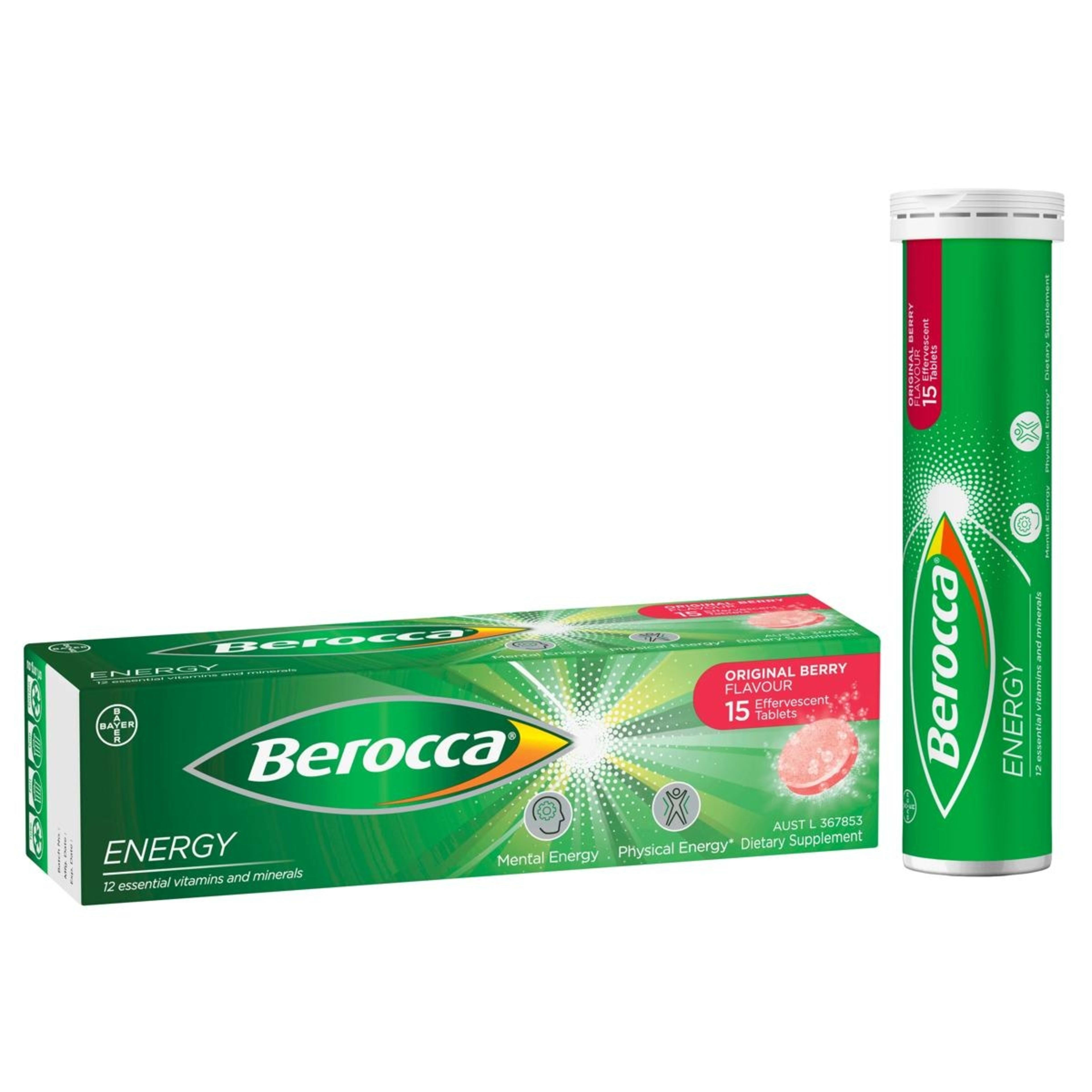 6 15 Pack Berroca Energy Original Berry Flavour Effervescent Tablets, 6 of 10