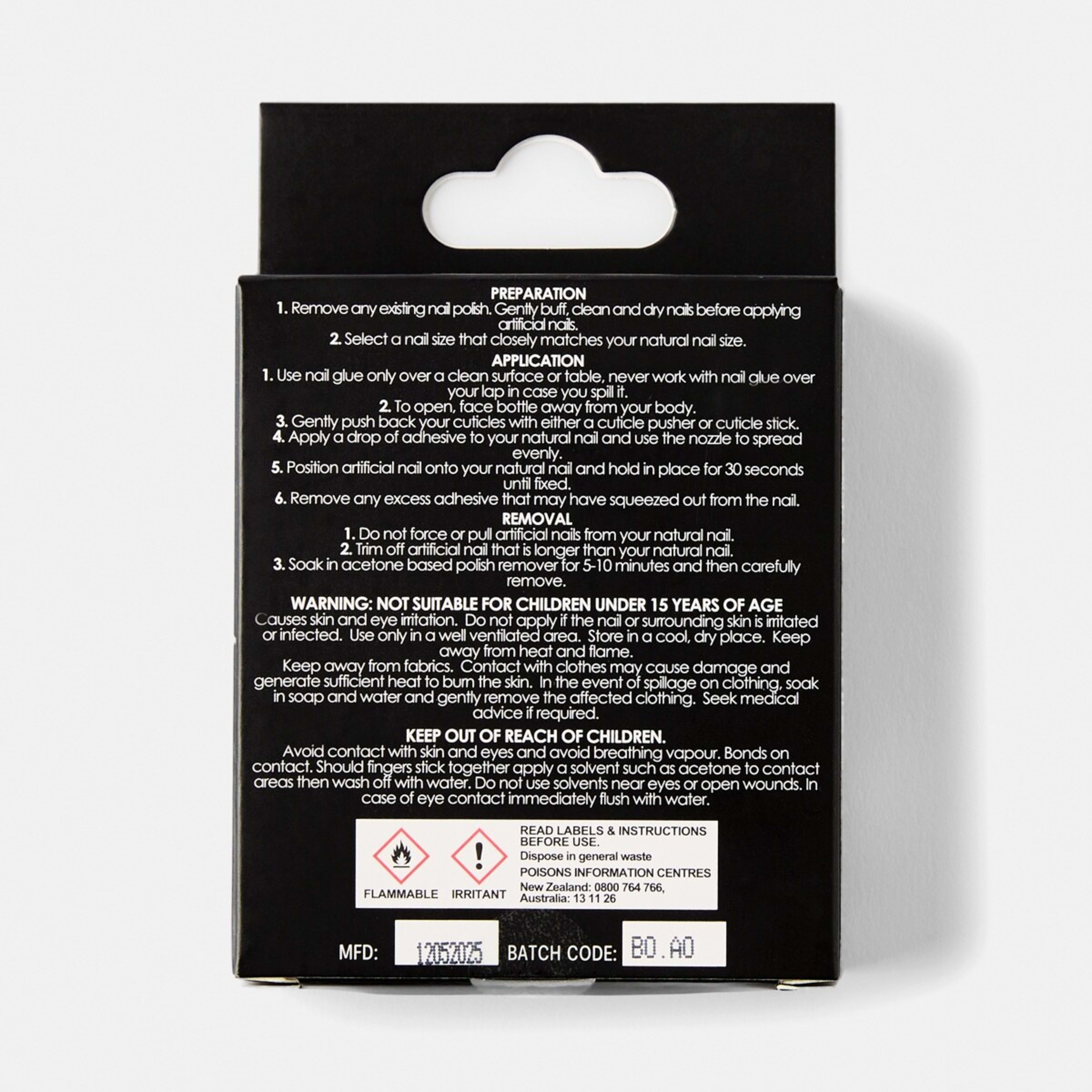 2 OXX Cosmetics 24 Pack Artificial Nails with Adhesive - Short Square Shape, Daisies, 2 of 5