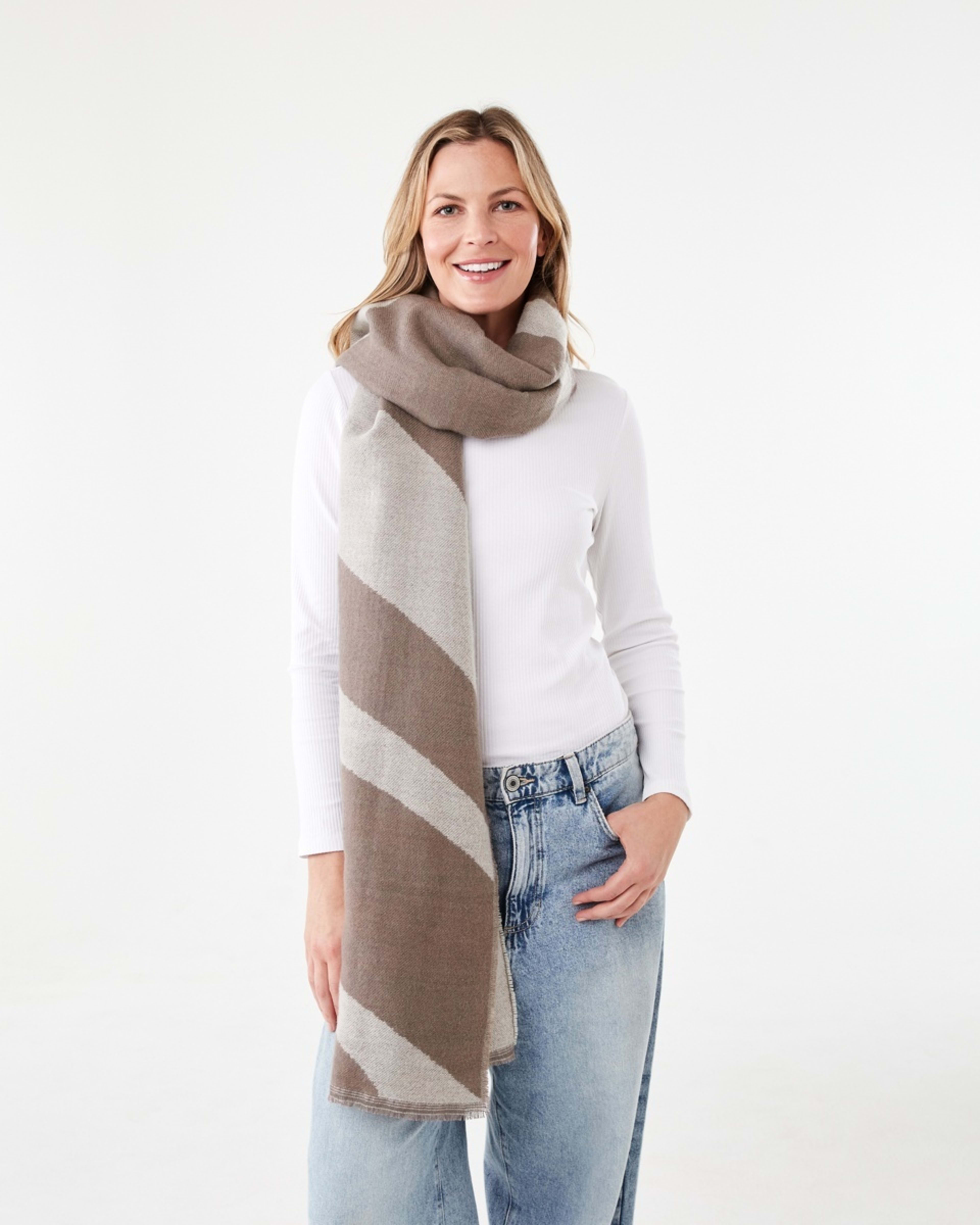 3 Jacquard Scarf Taupe Swrl, 3 of 3