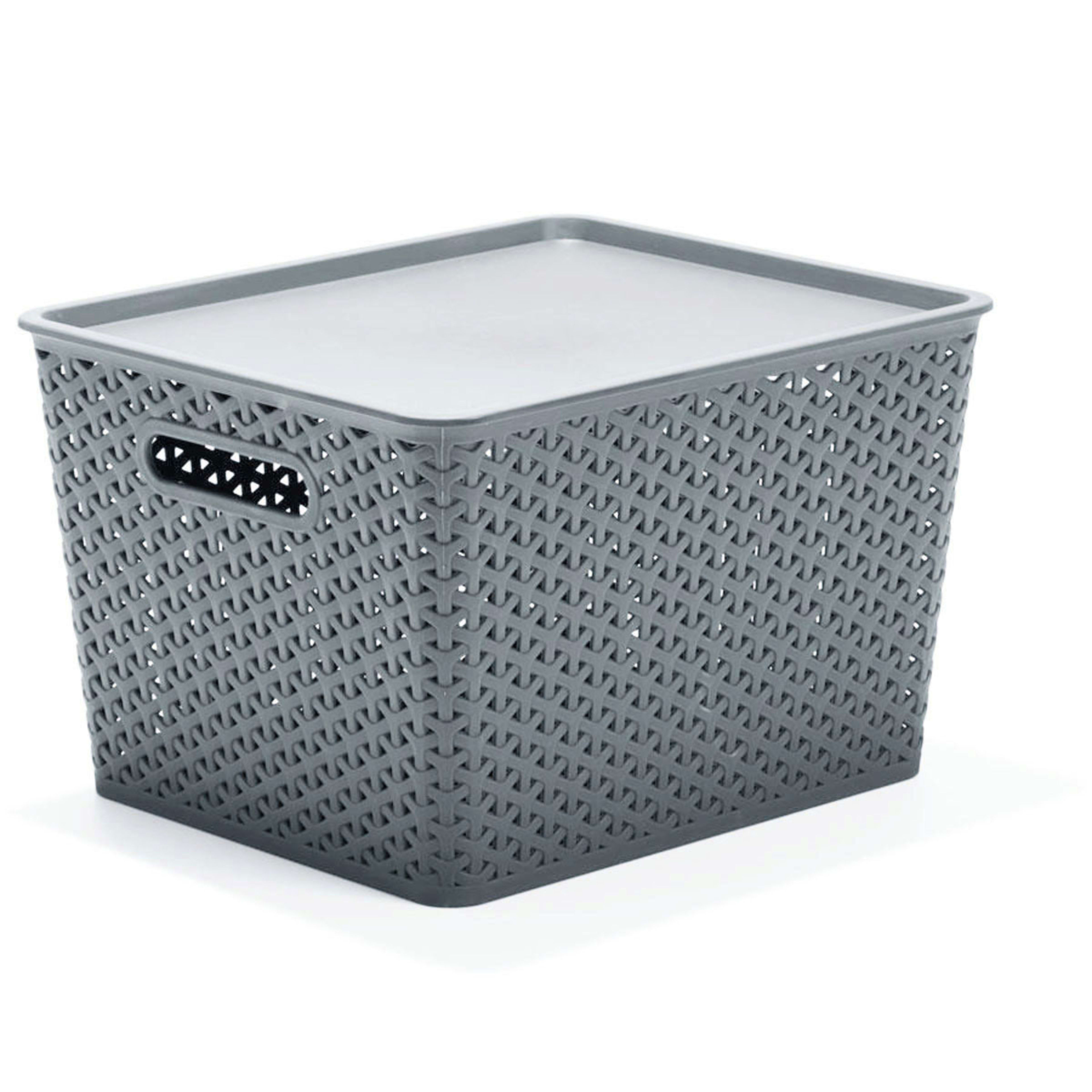 Storage Container with Lid Large, Grey Kmart