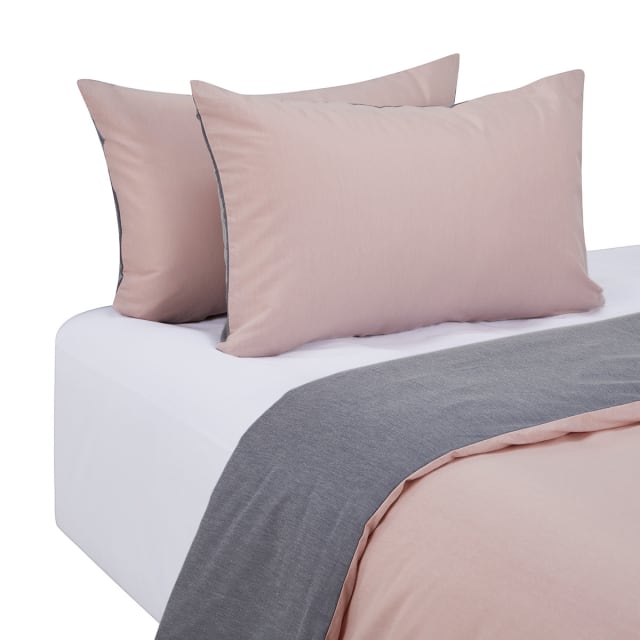 Billy Reversible Quilt Cover Set Double Bed, Pink Kmart