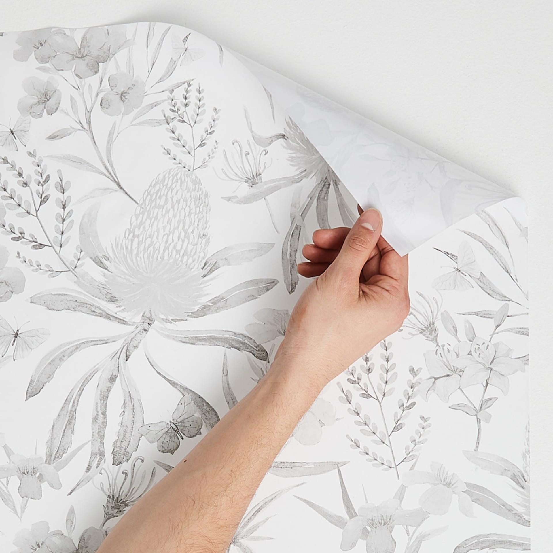 Self Adhesive Removable Wallpaper Shadow Floral Kmart