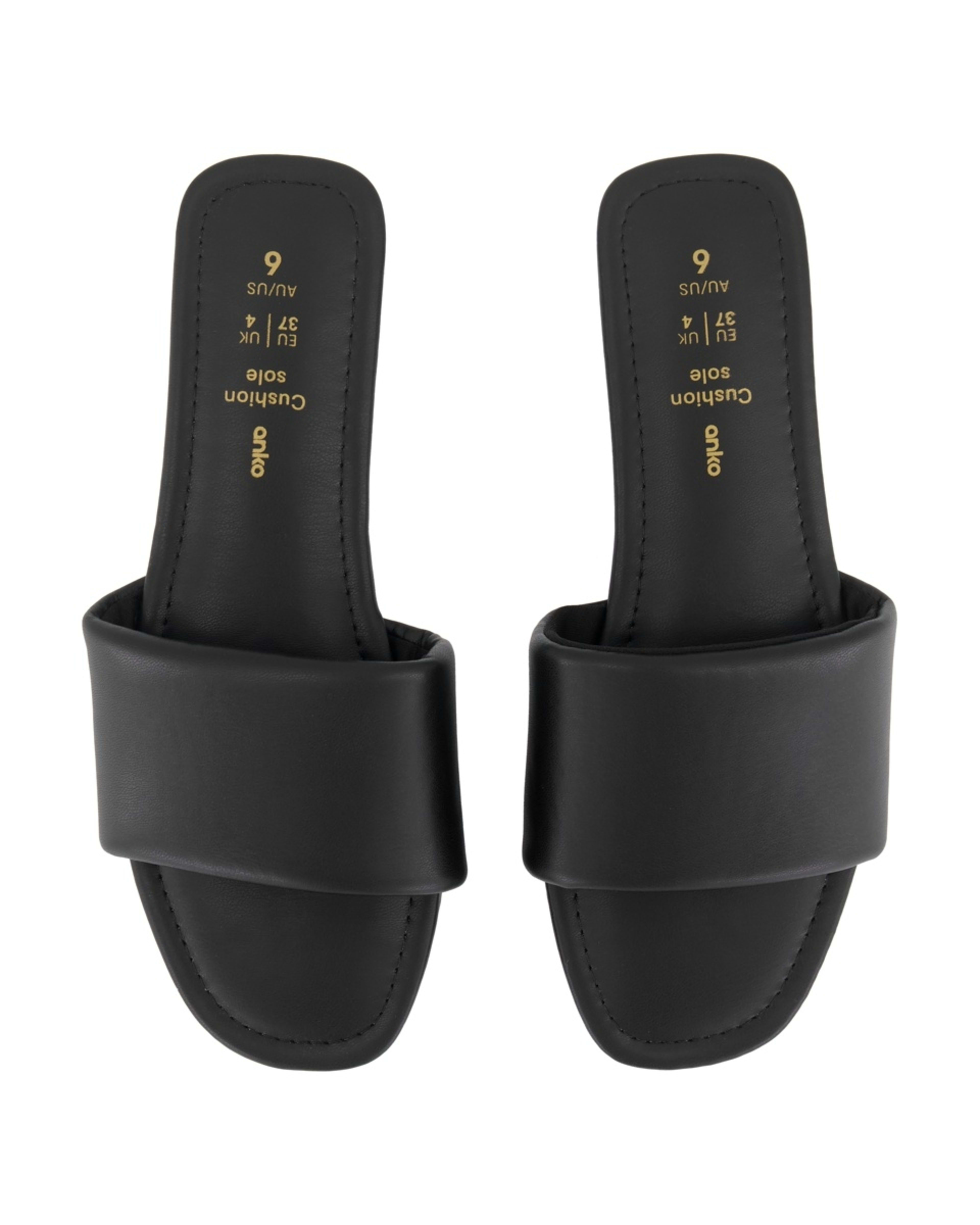 3 Comfort Footbed Slides BLACK, 3 of 3