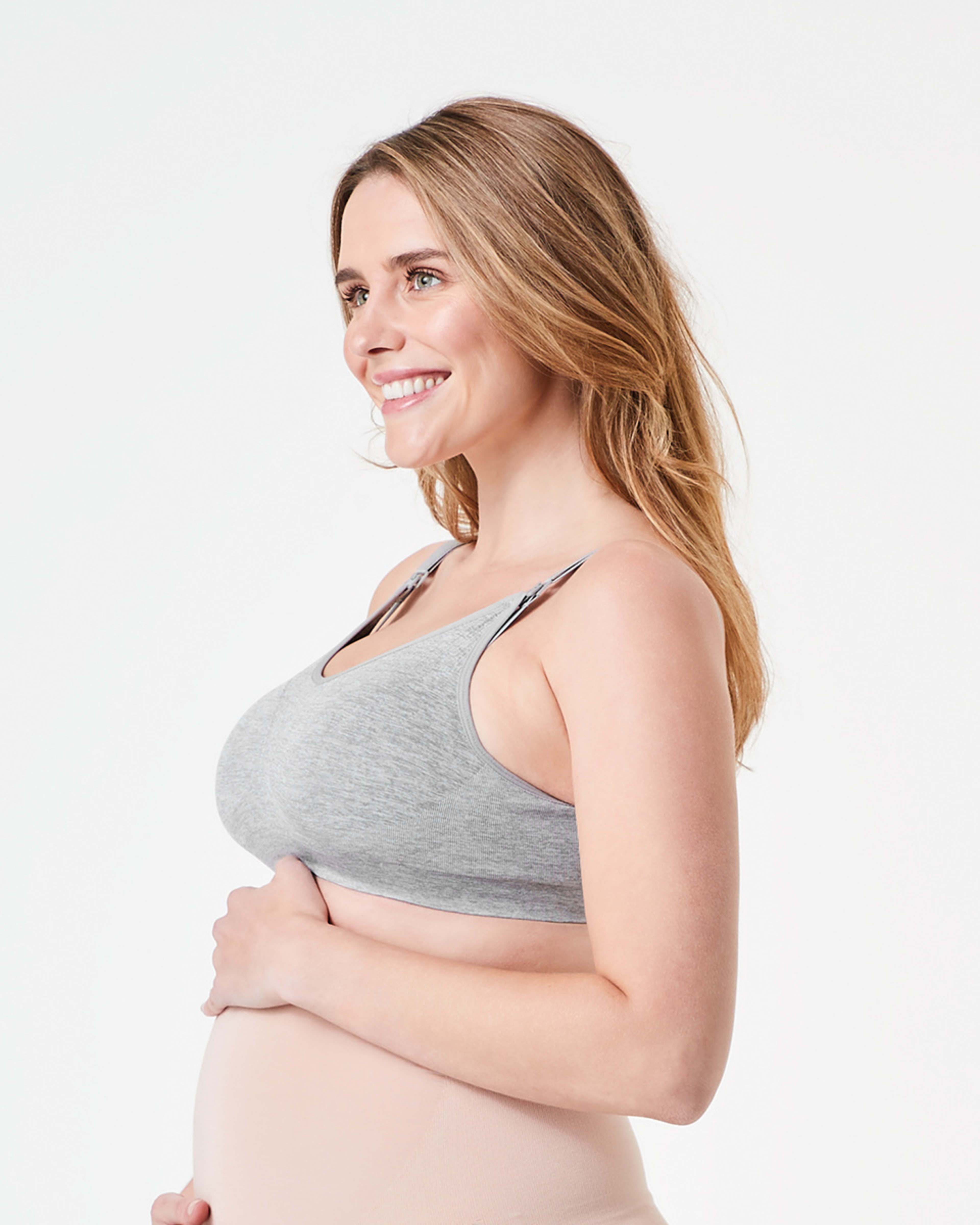 5 2 Pack Maternity Wirefree Seamfree Crop BLACK, GREY, 5 of 9