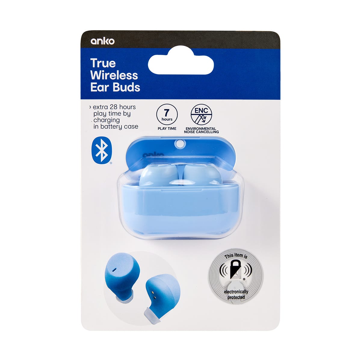True Wireless Stereo ENC Ear Buds Blue Kmart