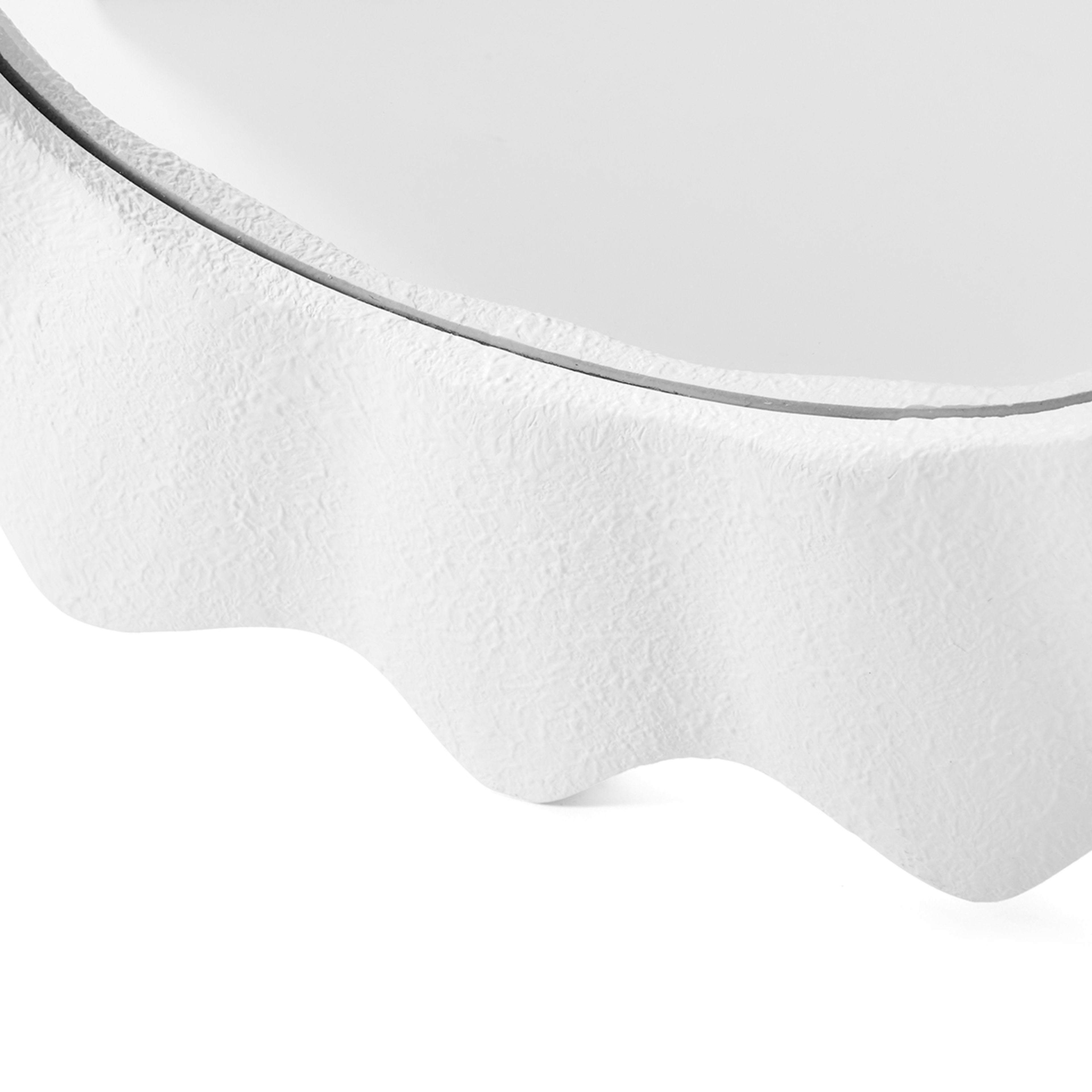 3 Textured Wave Mirror - White, 3 of 7