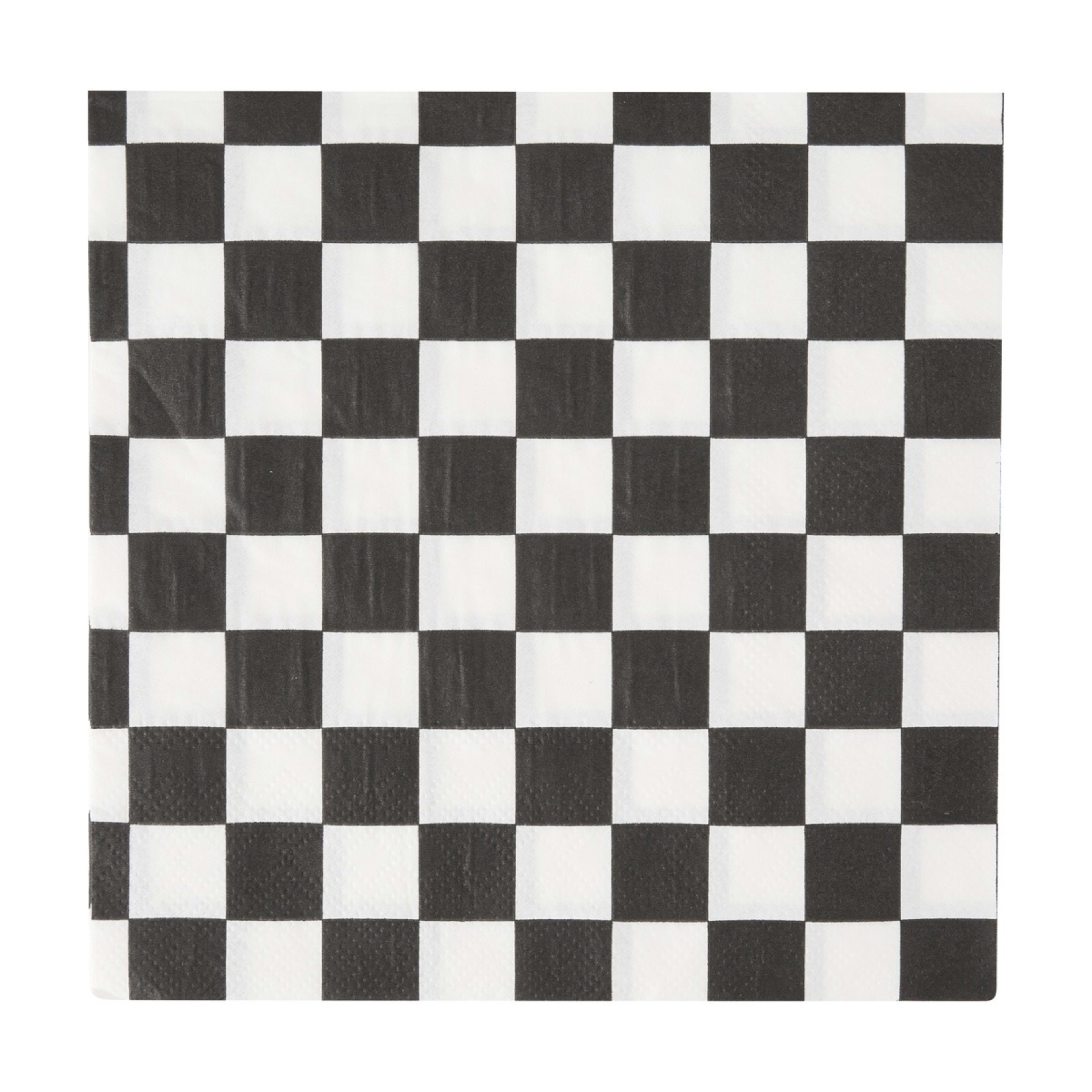 1 20 Piece Black and White Checkered Paper Napkins, 1 of 4