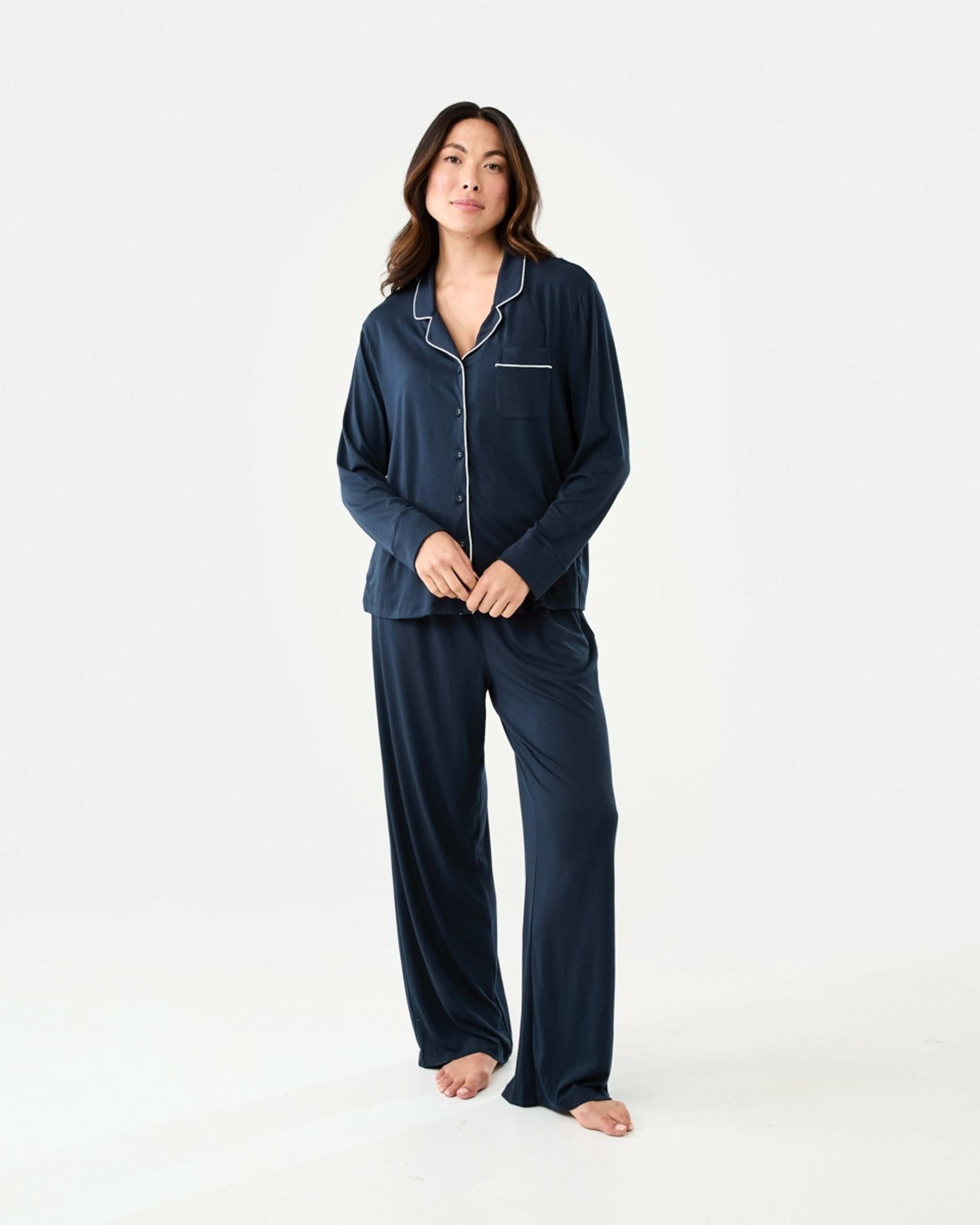 1 Long Sleeve Top and Pants Comfort Pyjama Set MIDNIGHT, 1 of 8