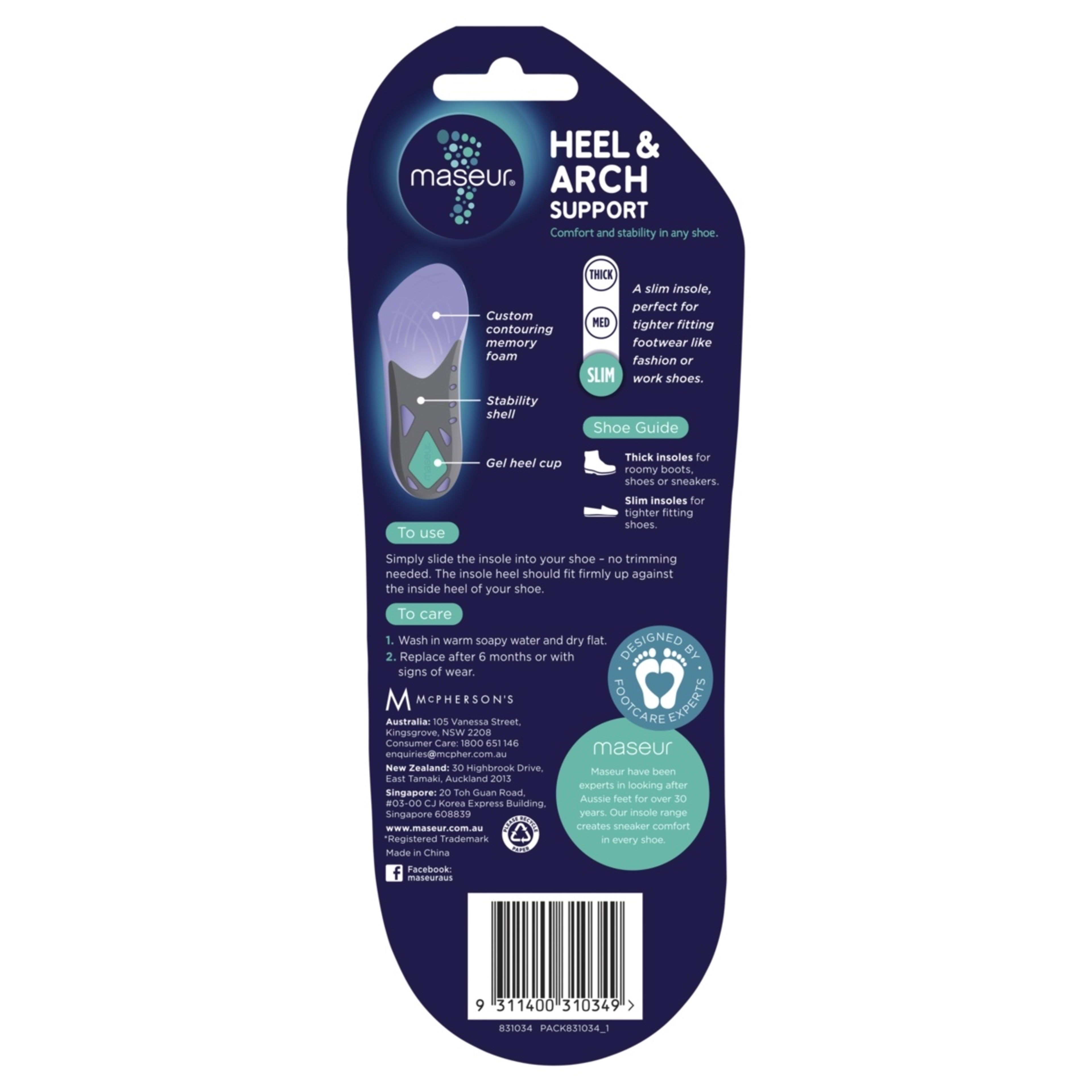 2 Footcare Maseur Heel and Arch Support Insoles, 2 of 5