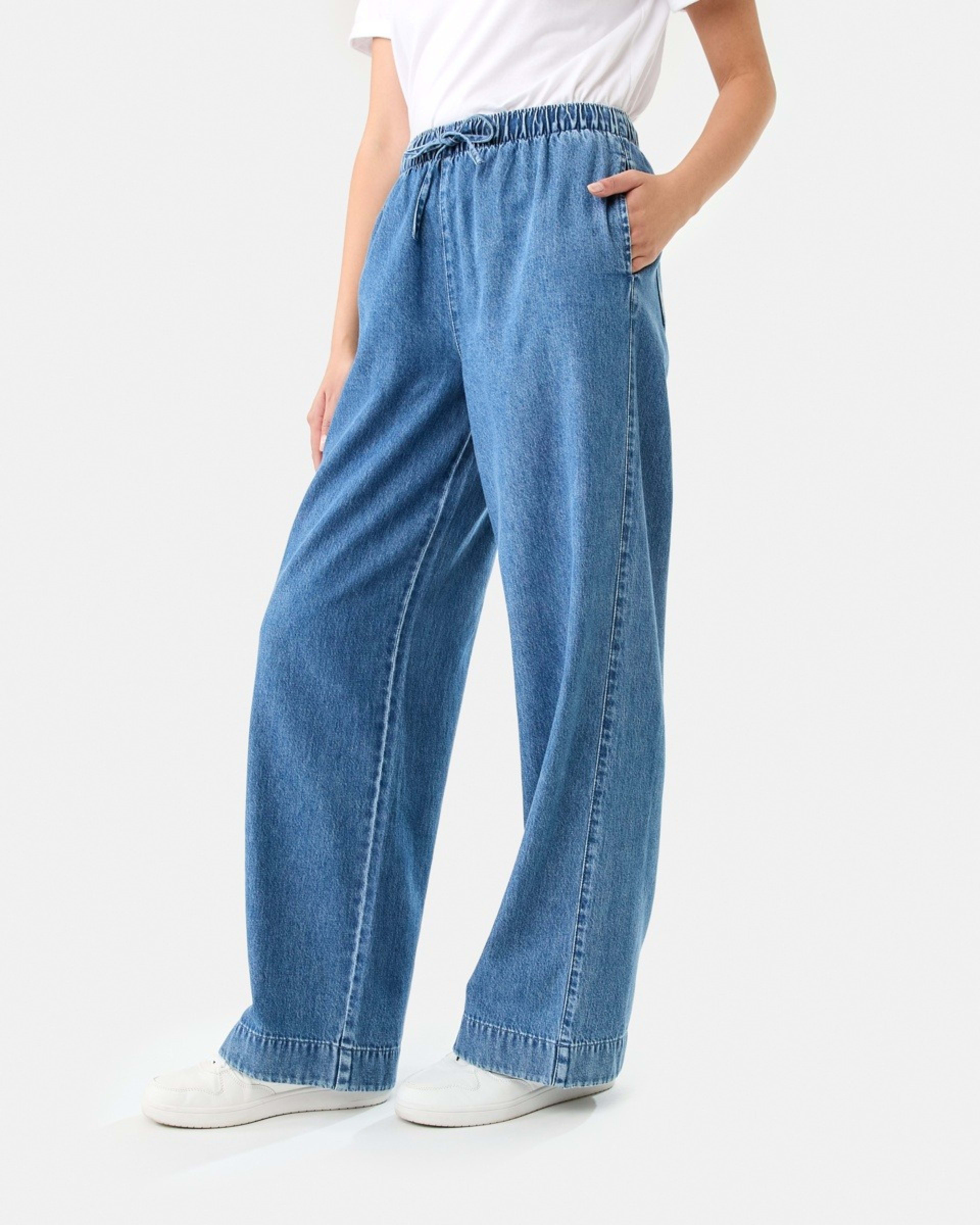 3 Comfort Wide Leg Jeans MID WASH, 3 of 11