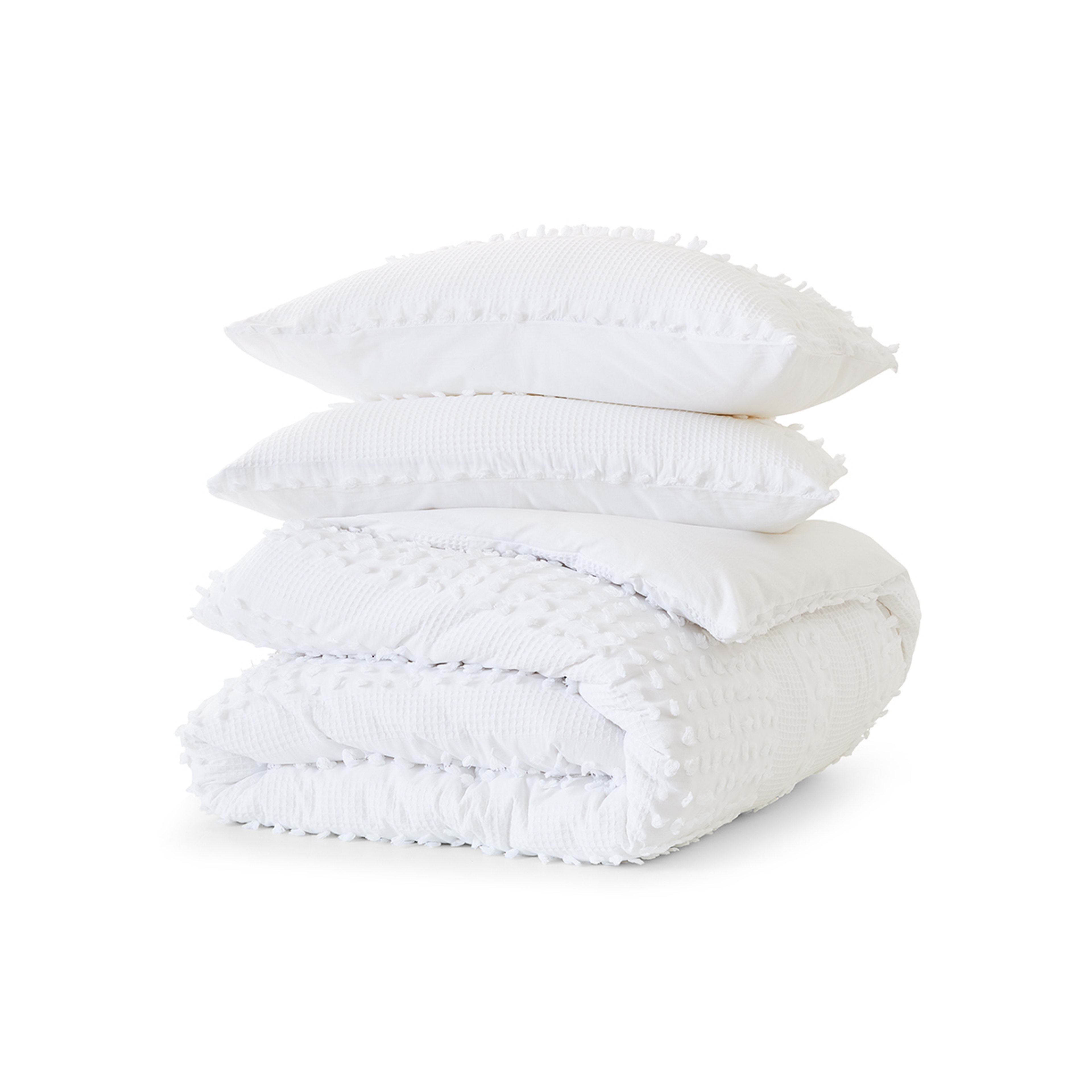 5 Madison Cotton Quilt Cover Set - King Bed, White, 5 of 6