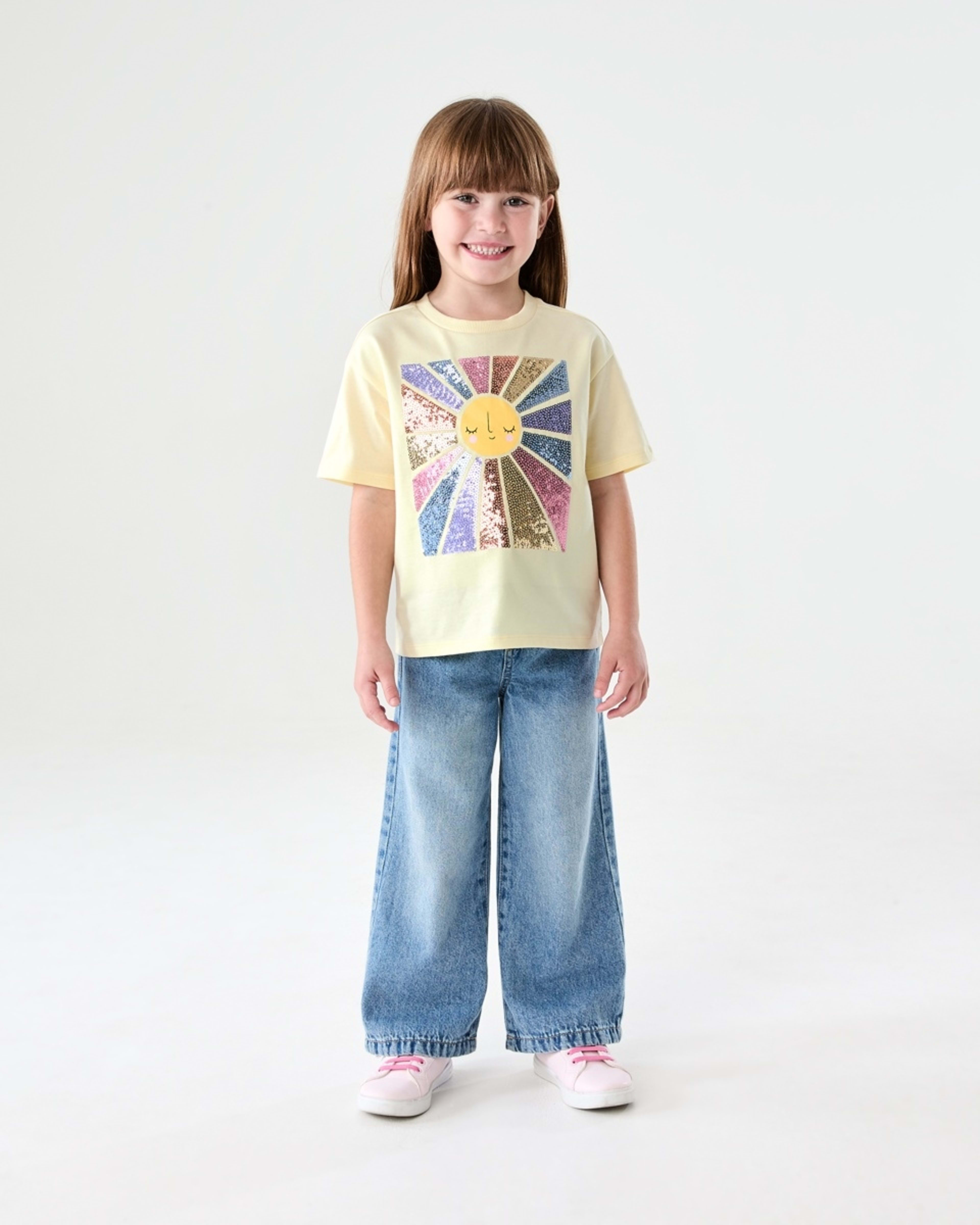 5 Short Sleeve Embellished T-shirt SOL SEQUIN PEAR SORBET, 5 of 6