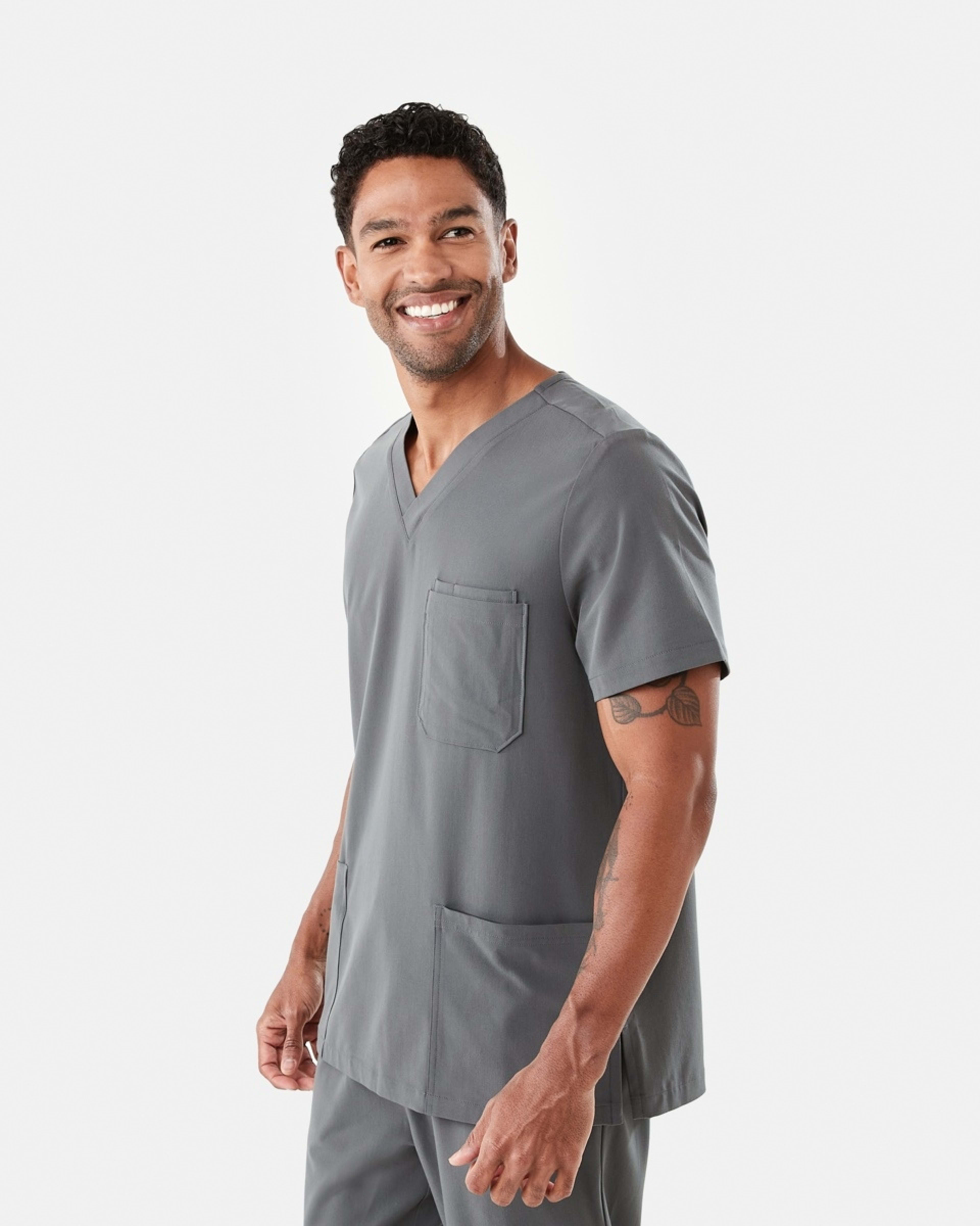 2 Work Short Sleeve Scrub Top Gry Volc, 2 of 8