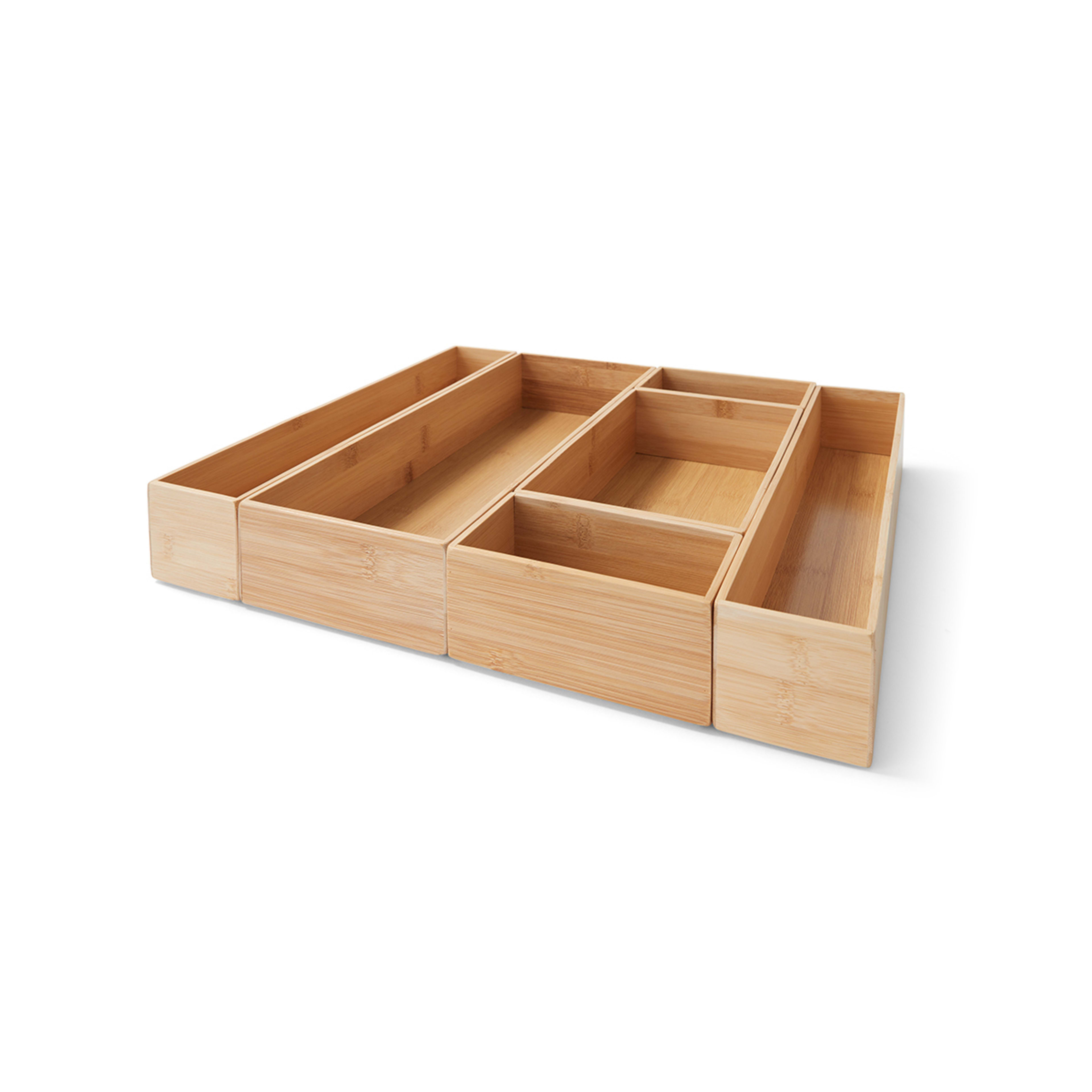 6 Piece Bamboo Drawer Organiser Set Kmart NZ