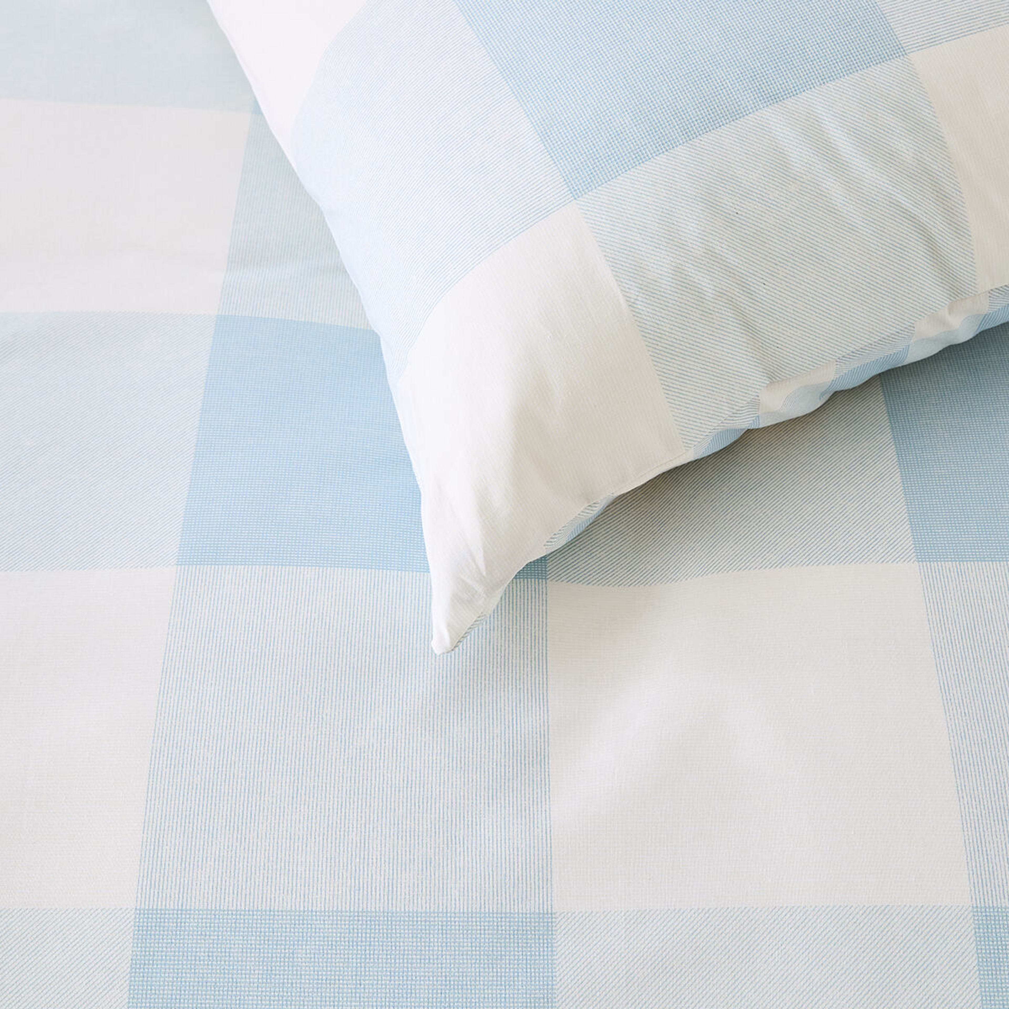 4 Blake Cotton Rich Reversible Quilt Cover Set - Single Bed, Blue, 4 of 7