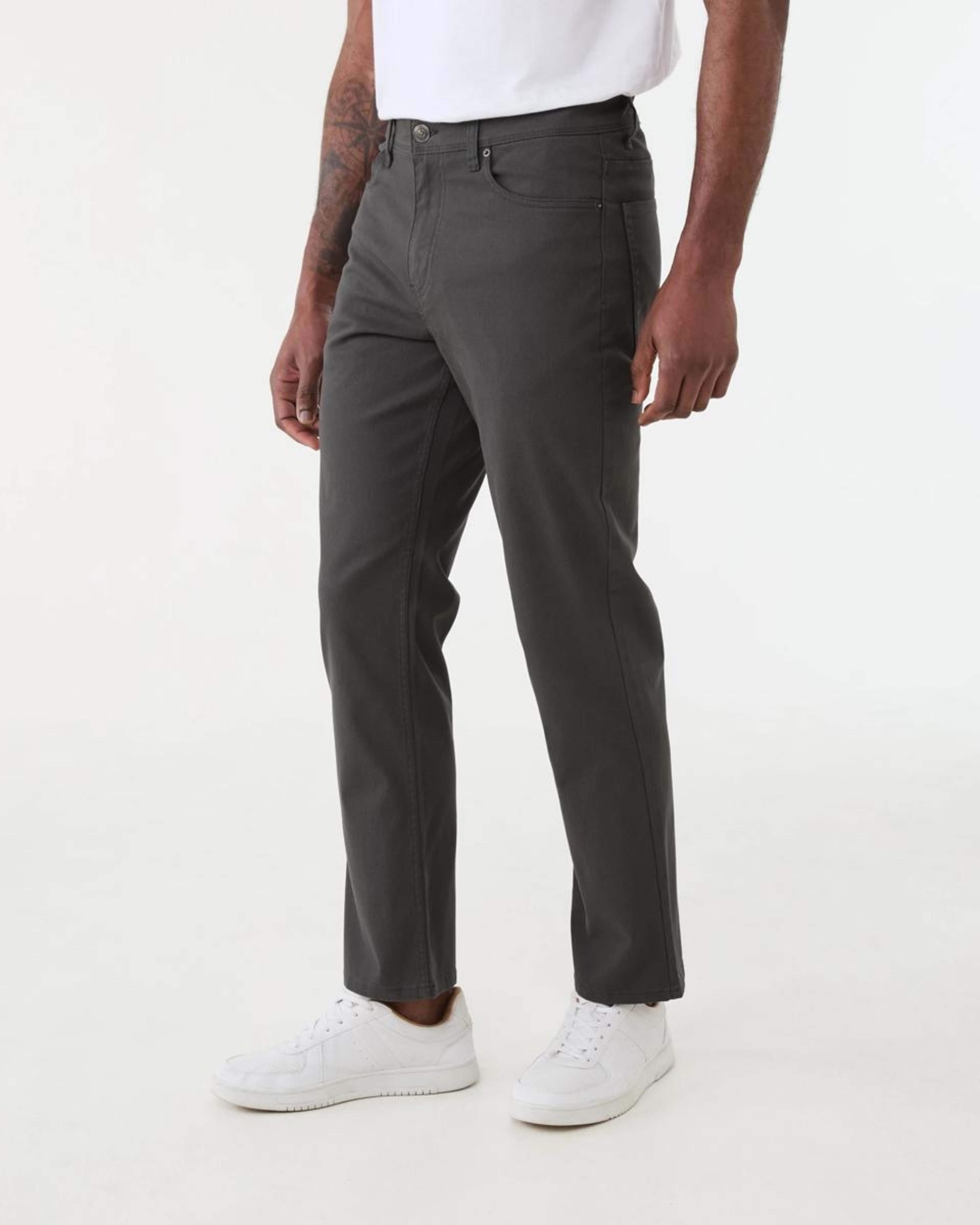 2 Straight Textured Jeans VOLCANIC ROCK, 2 of 5