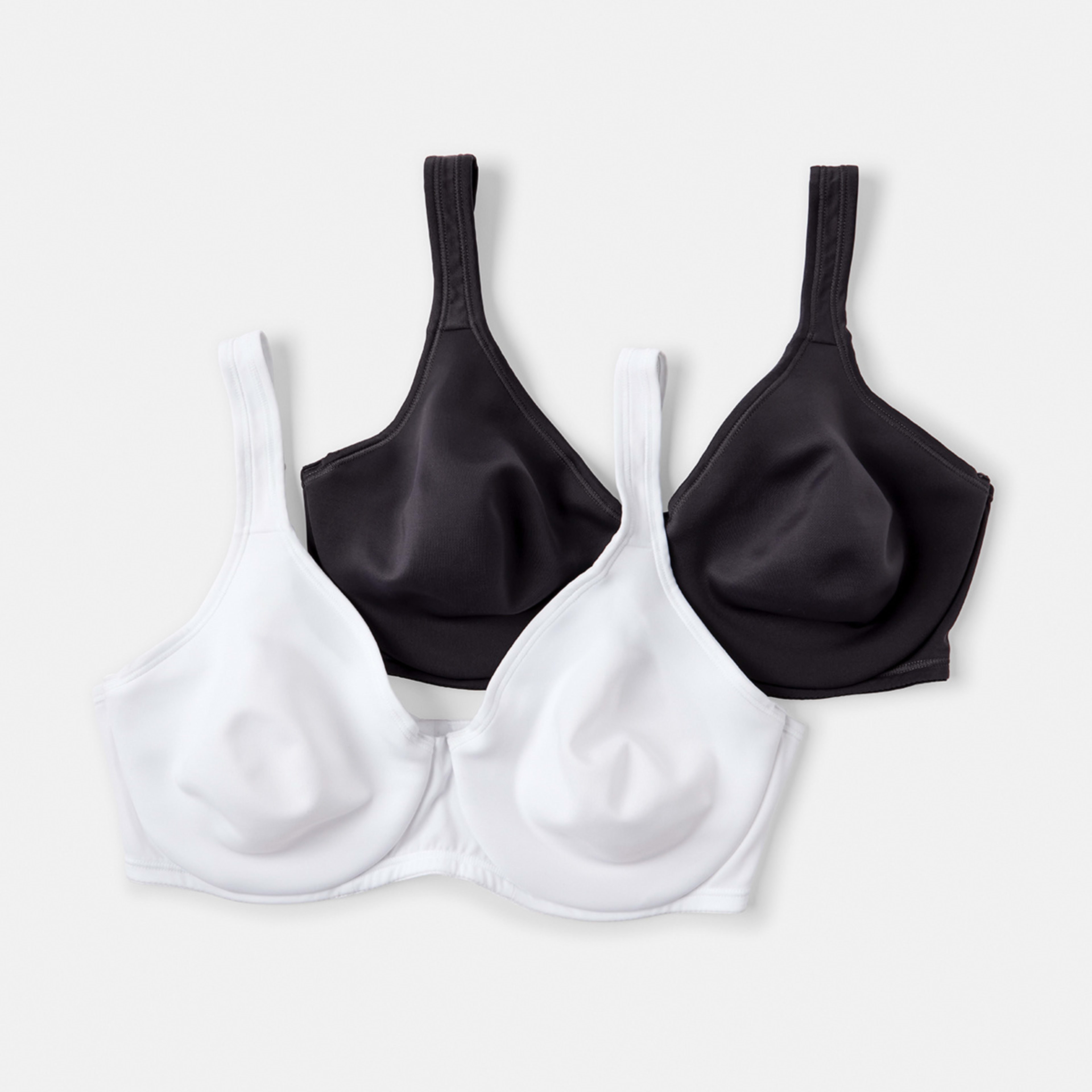 1 2 Pack Full Figure Soft Cup Bra Wh Ws, 1 of 9