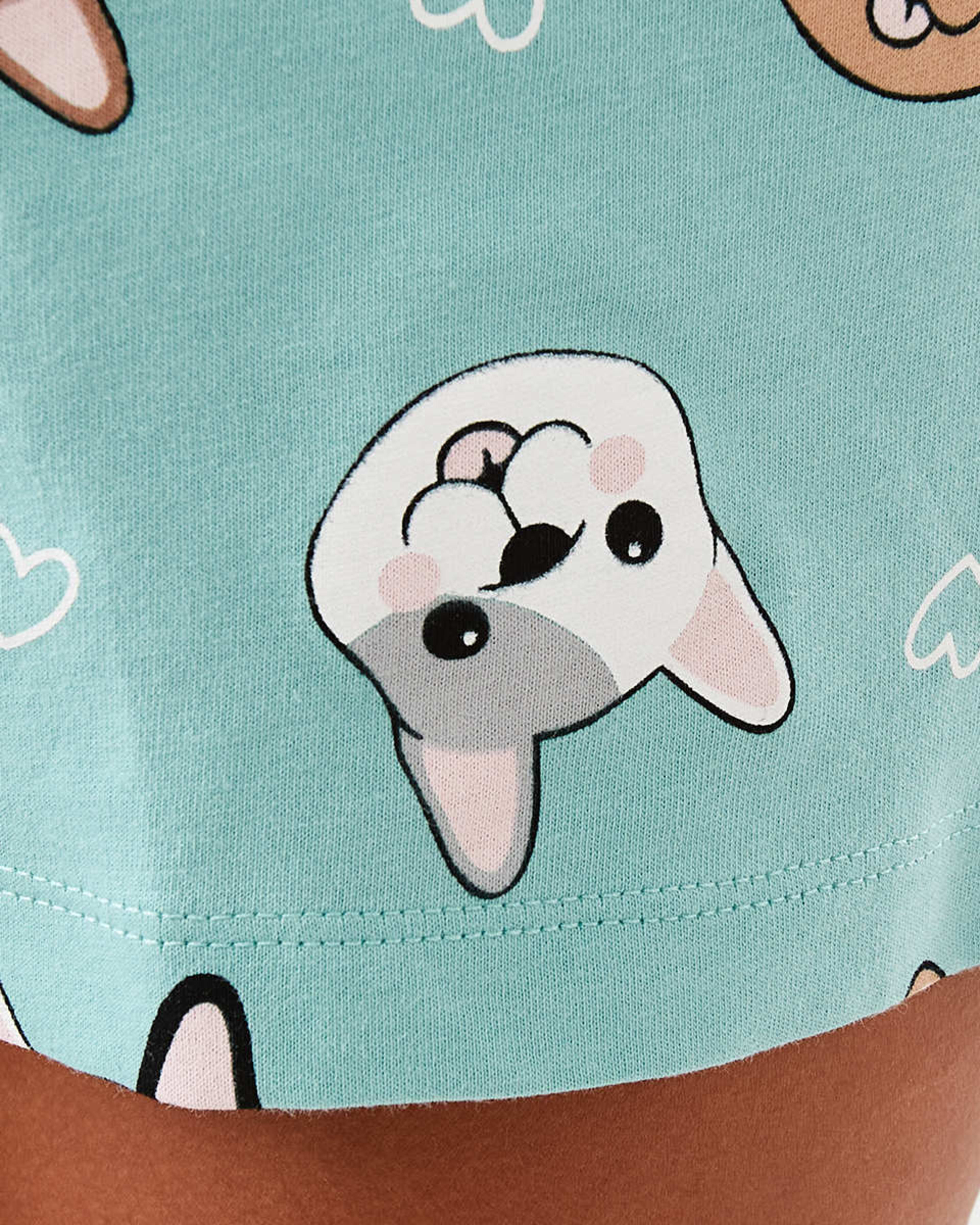 4 Short Sleeve Jersey Knit Pyjama Set Doggemblu, 4 of 10