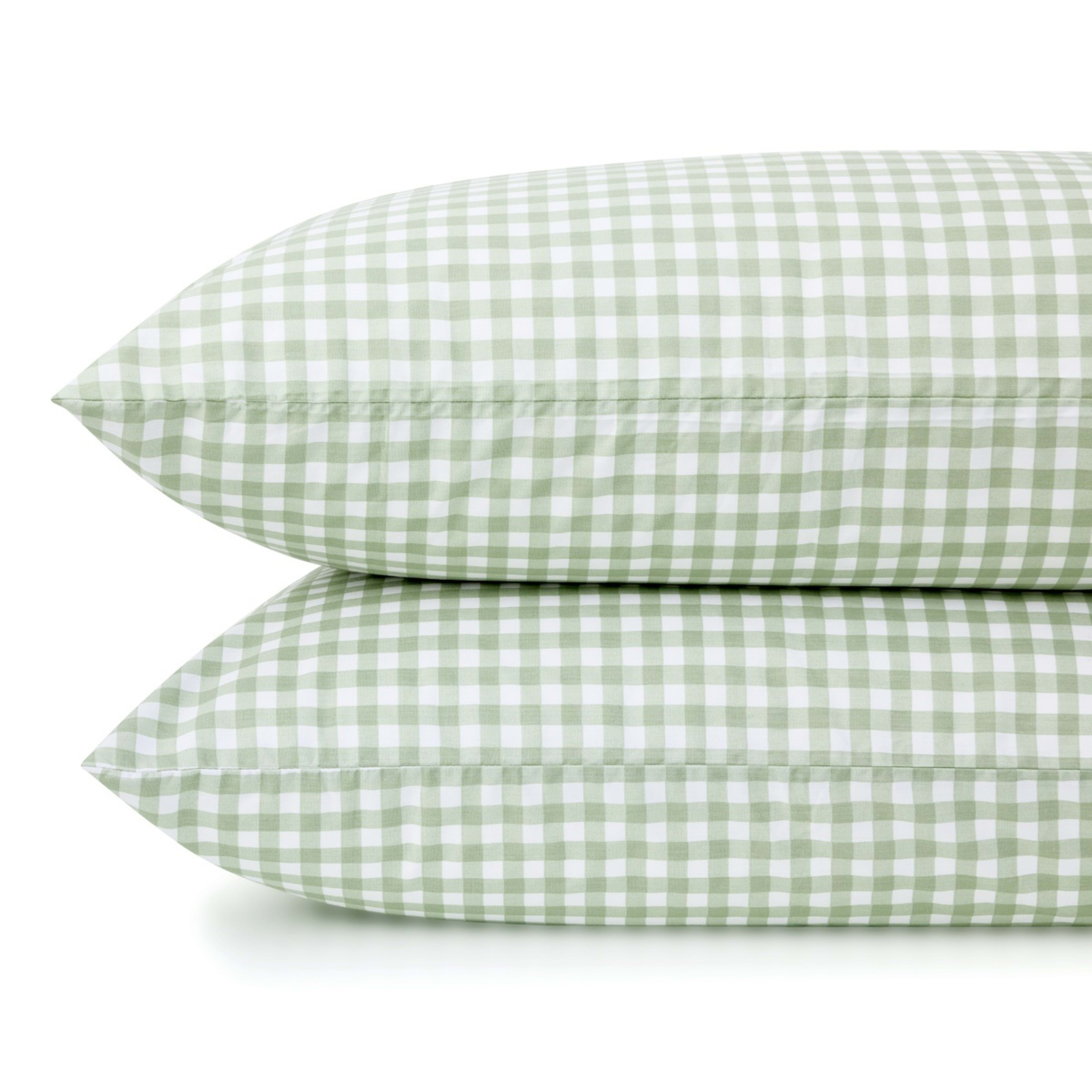 2 250 Thread Count Gingham Cotton Sheet Set - King Bed, Sage, 2 of 7