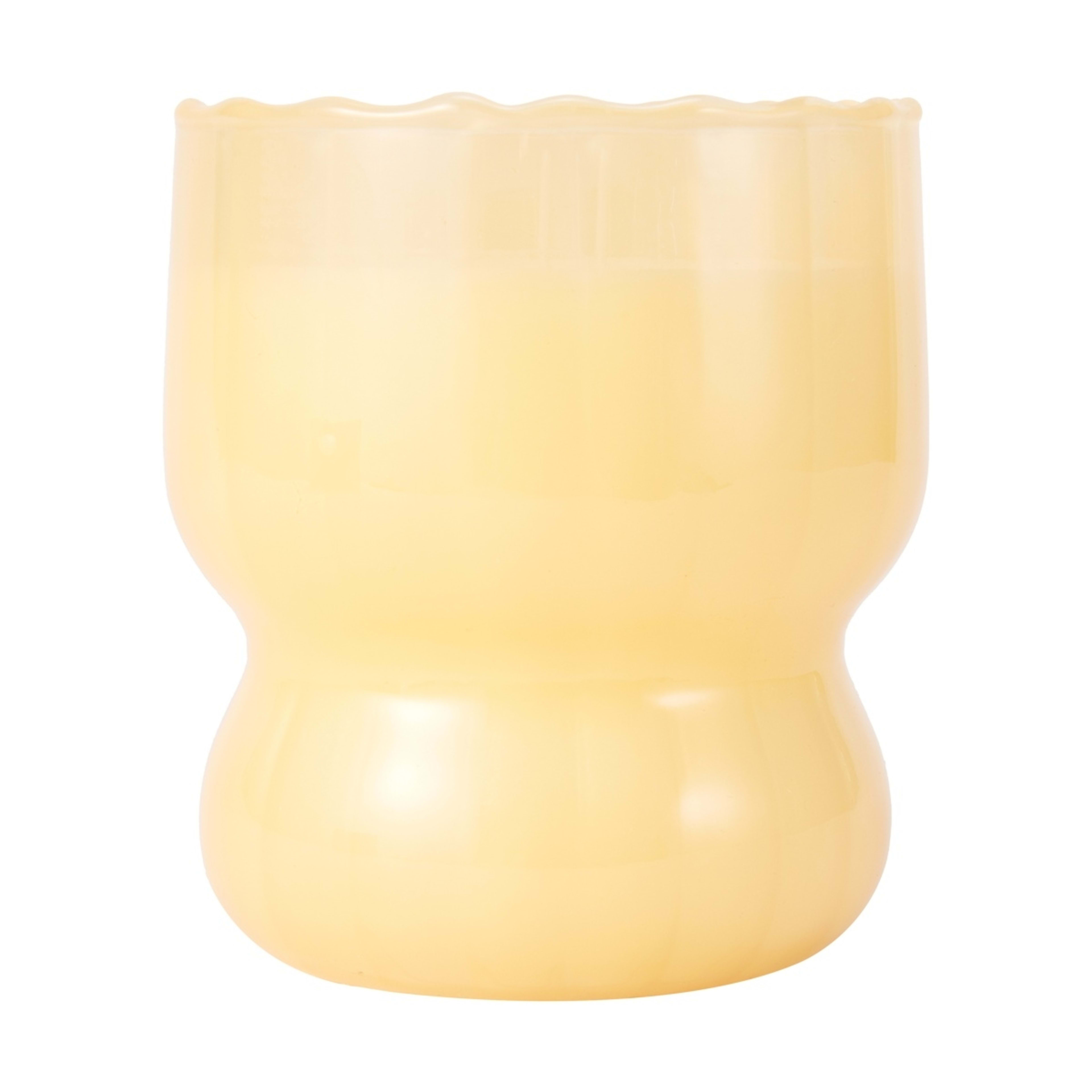 1 Citrus and Floral Swirl Glass Candle - Yellow
