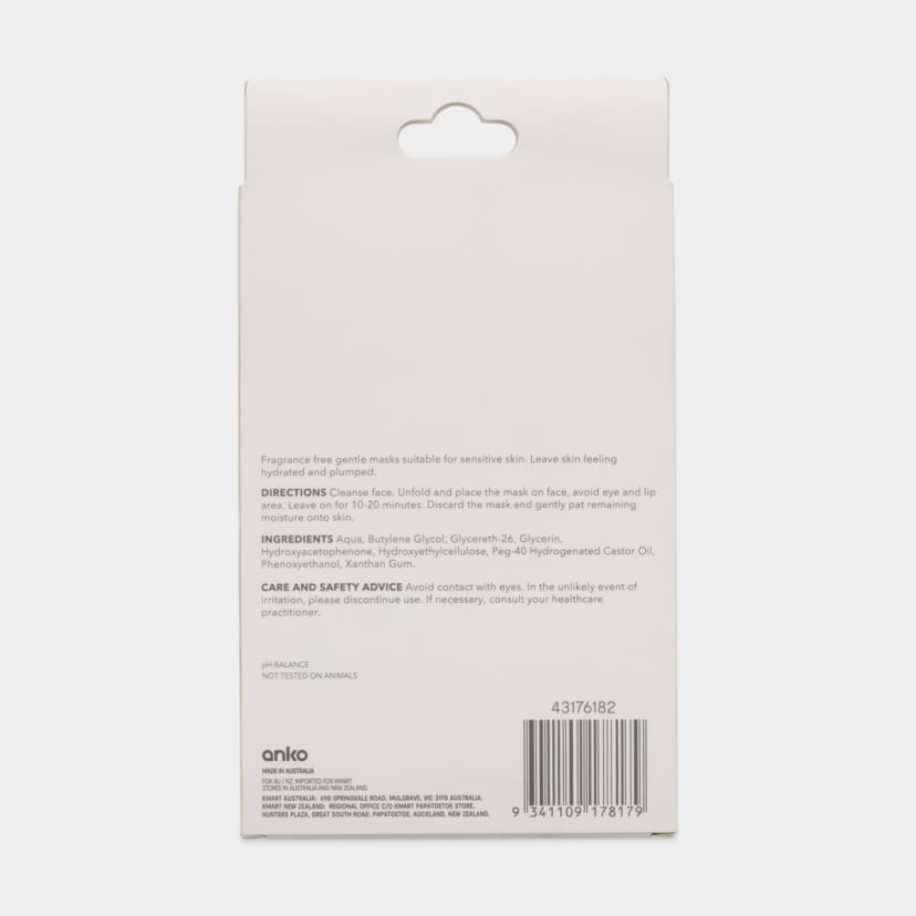 3 Pack Sensitive Gentle Sheet Masks Kmart