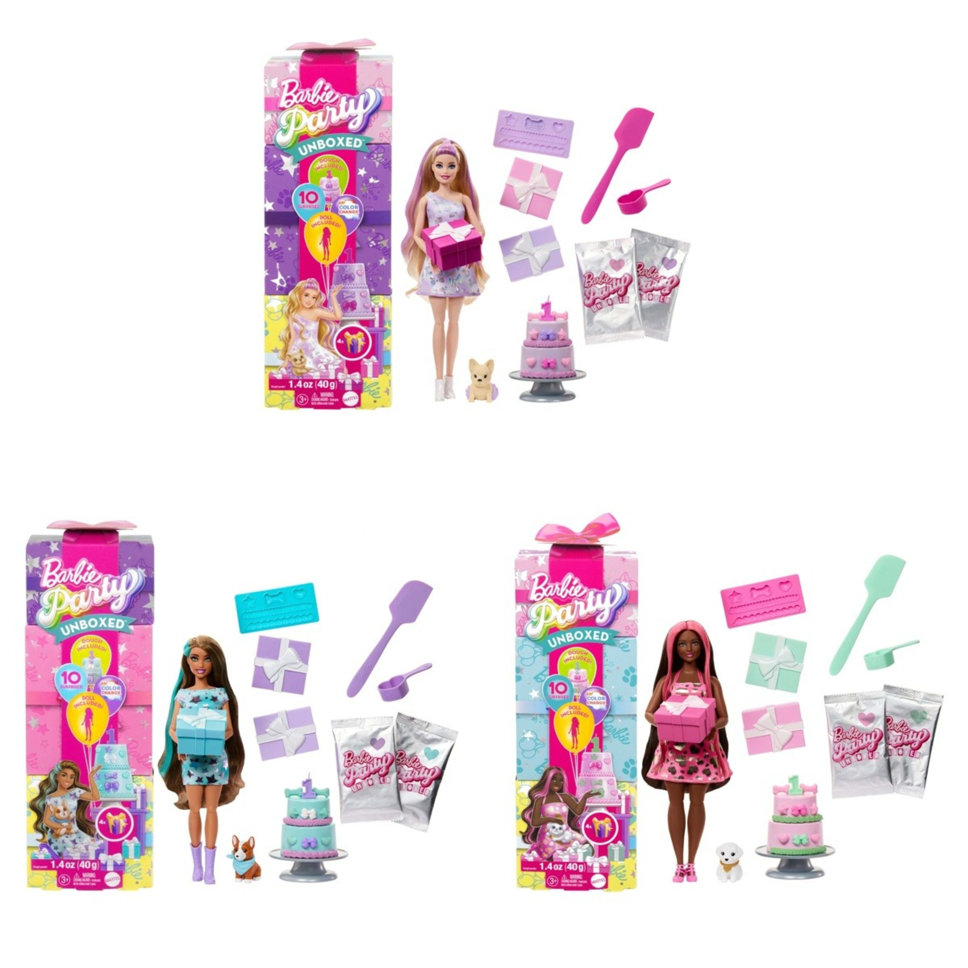 2 Barbie Party Unboxed Pet Birthday Series - Assorted, 2 of 6