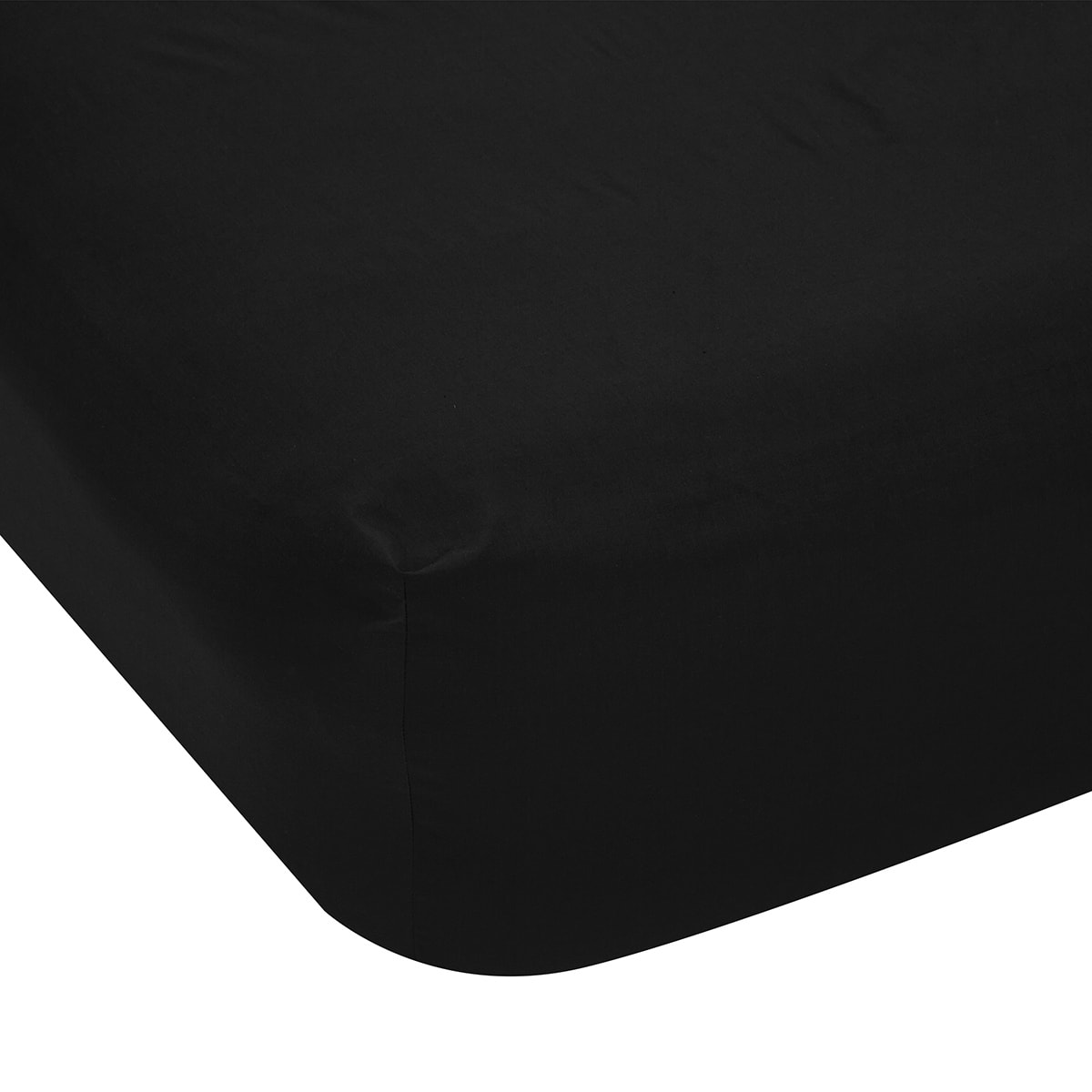 225 Thread Count Fitted Sheet Single Bed, Black Kmart