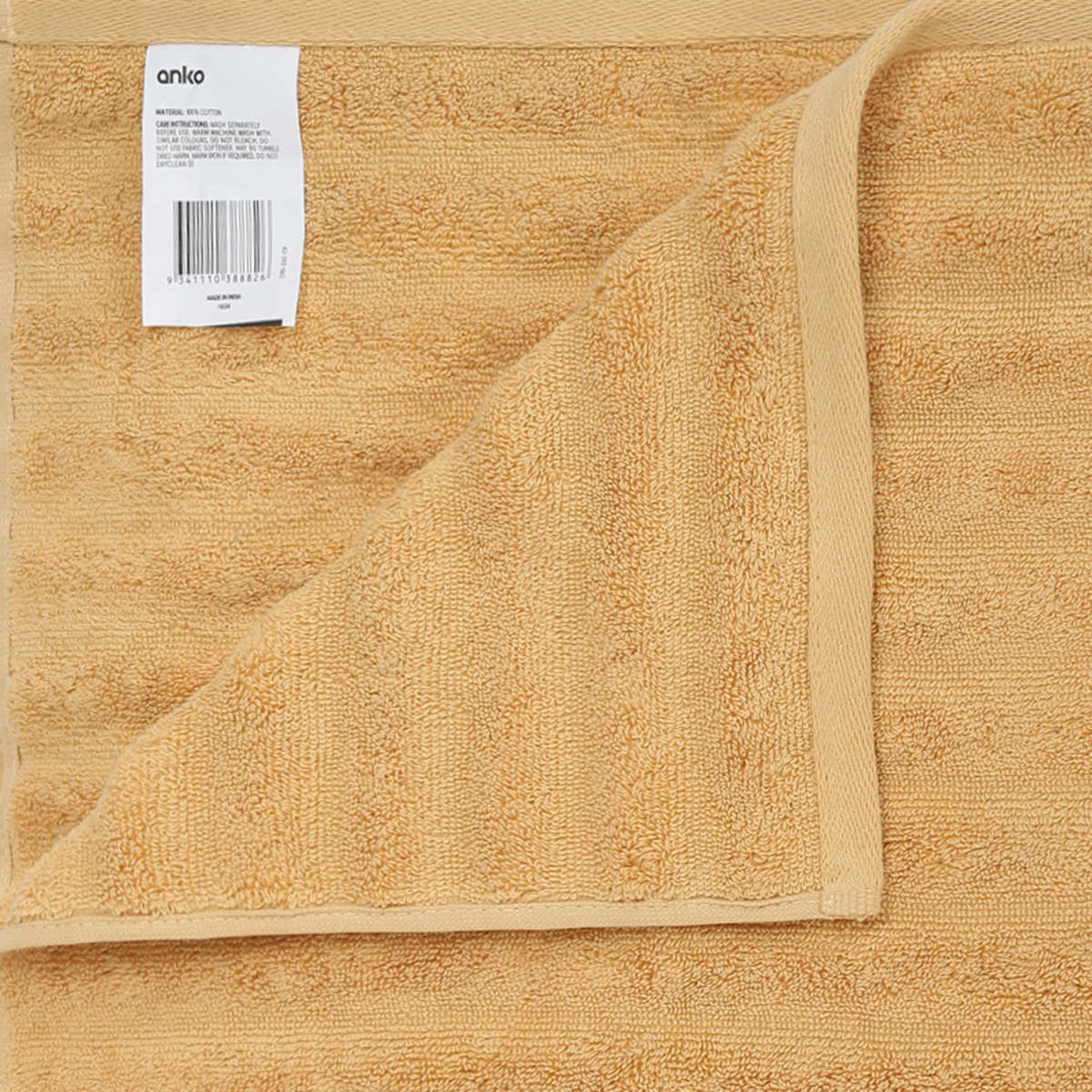 2 Thick Ribbed Australian Cotton Bath Sheet - Wheat, 2 of 5