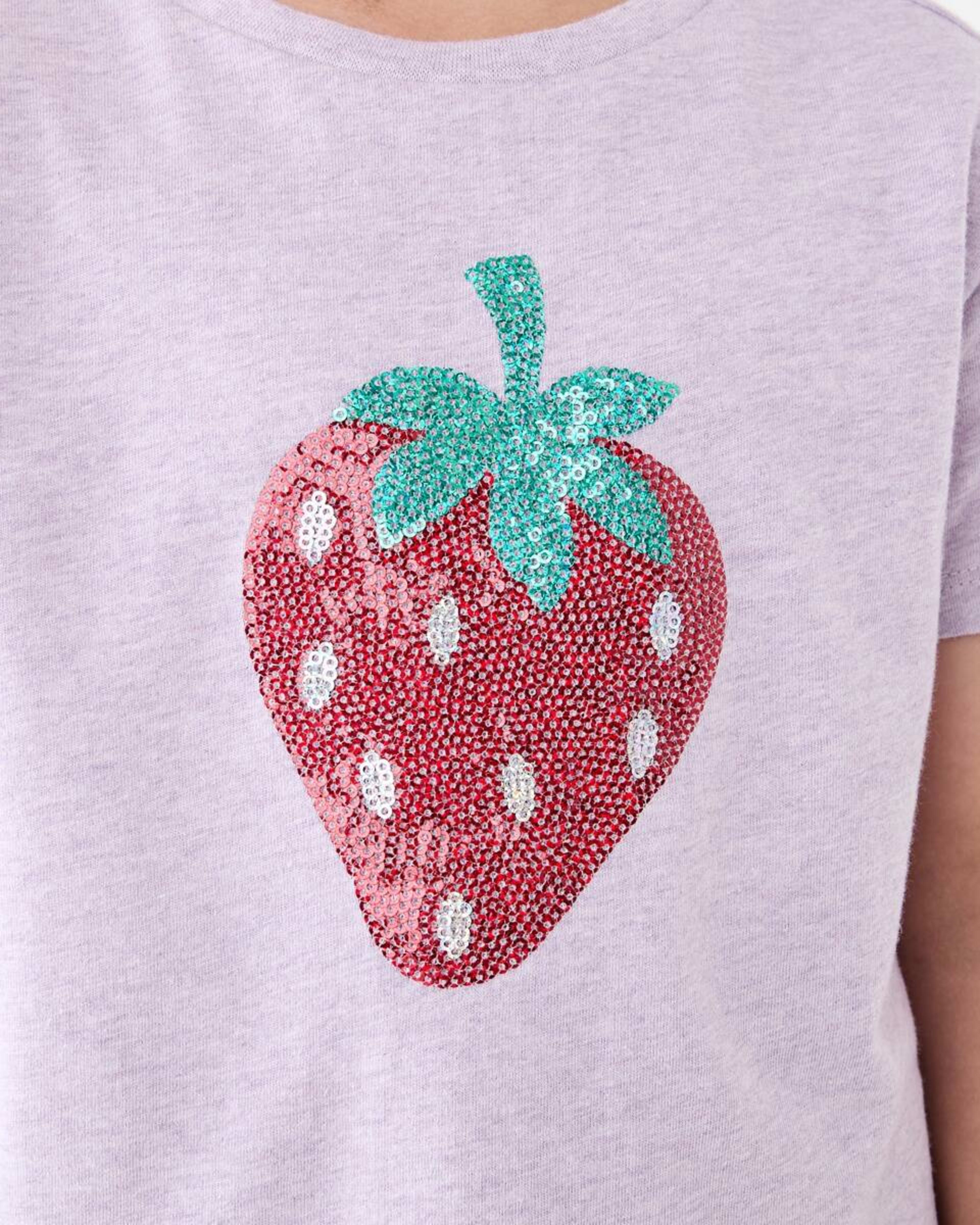 4 Short Sleeve Sequin T-shirt Strawberry, 4 of 8