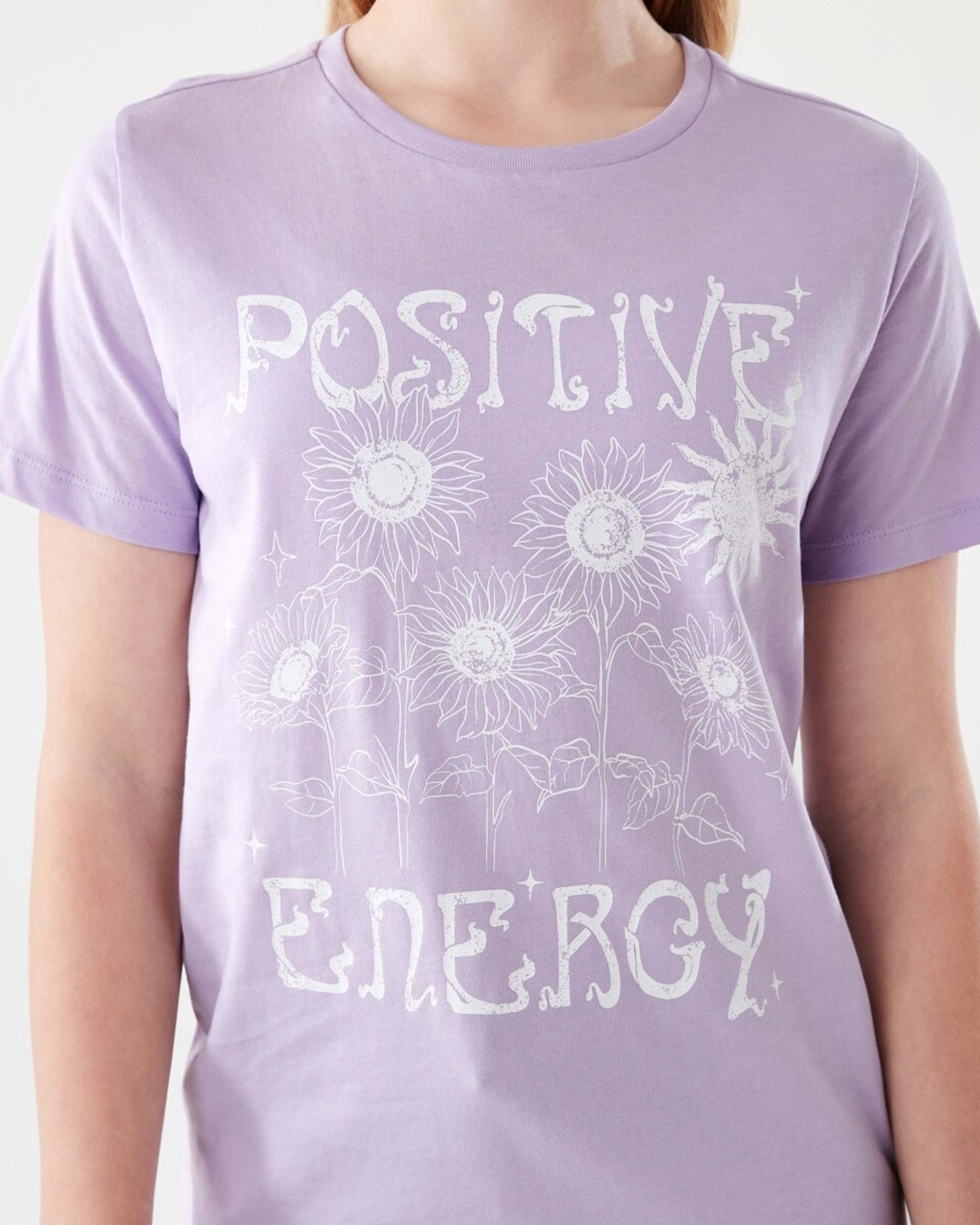 4 Short Sleeve Print T-shirt POSITIVE ENERGY PASTEL LILAC, 4 of 6