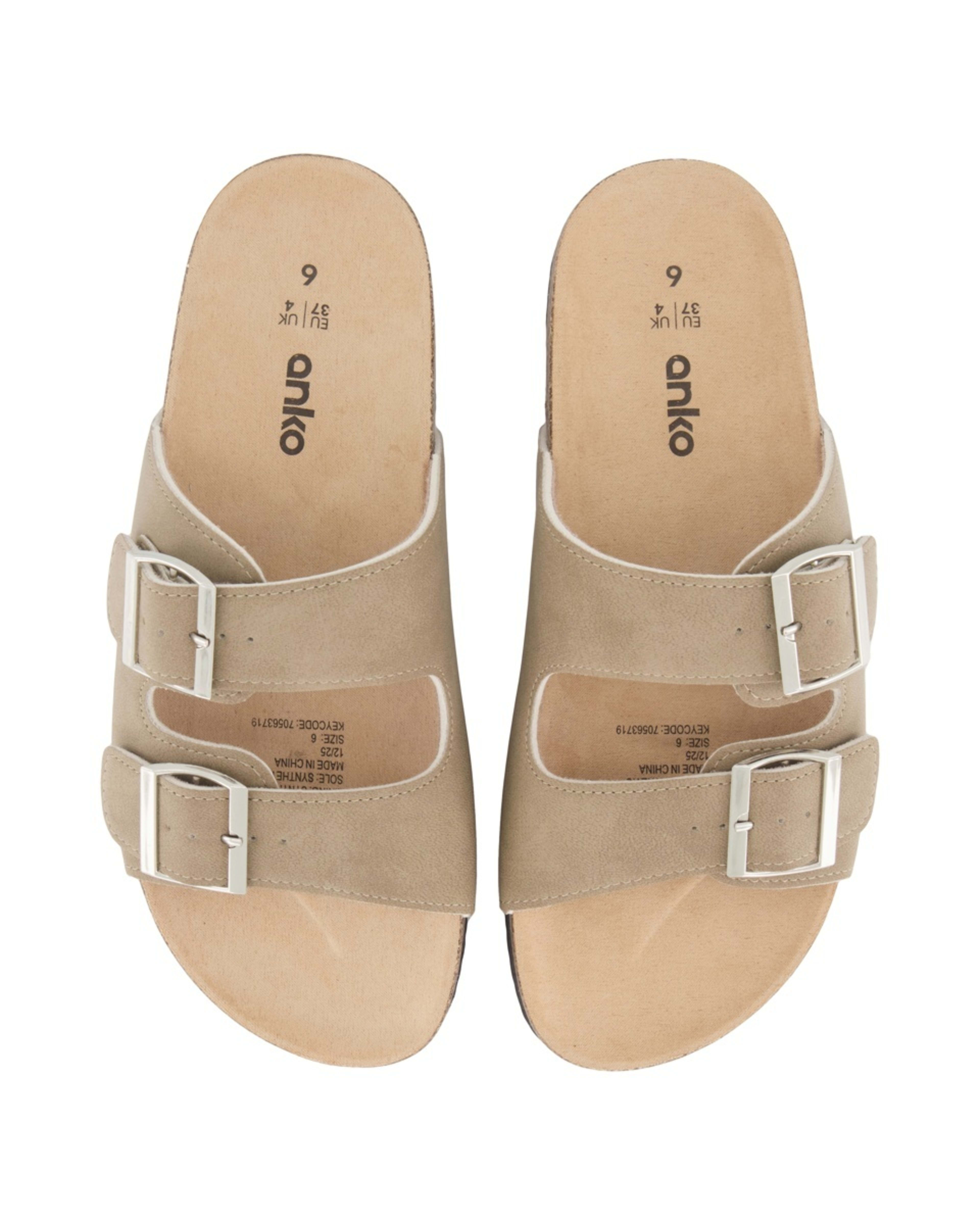 3 Double Buckle Footbed Slides OAT BEIGE, 3 of 3