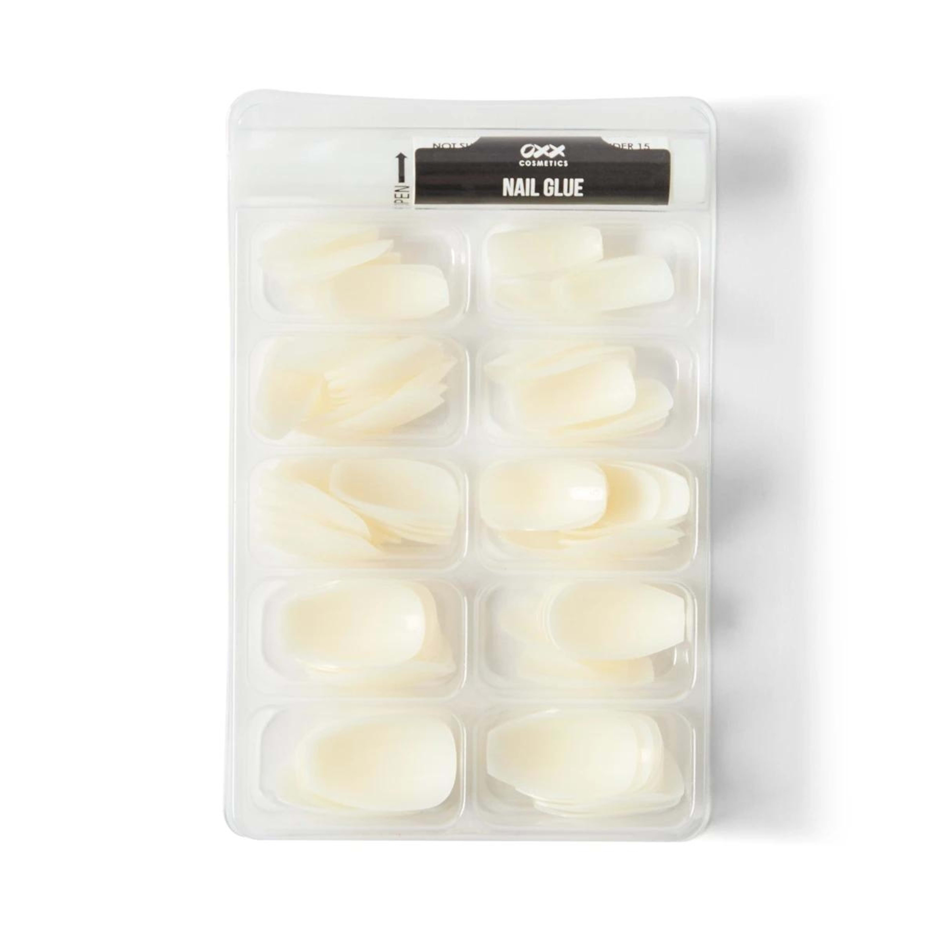 4 OXX Cosmetics 100 Pack Artificial Nails with Adhesive - Coffin Shape, Clear, 4 of 5