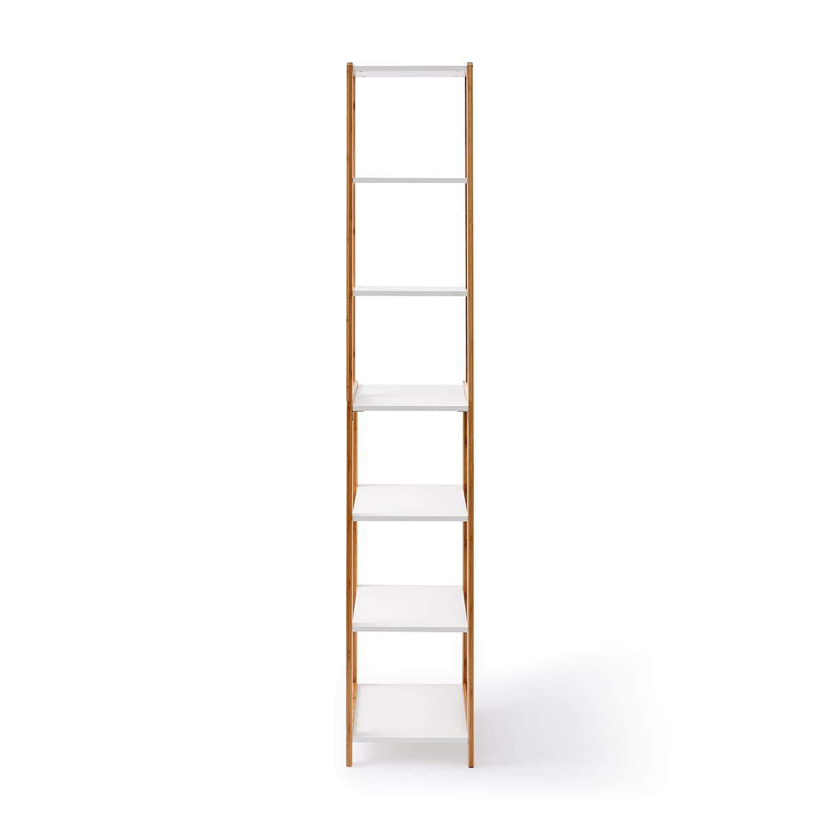 Bamboo and White 7 Tier Shelf Kmart